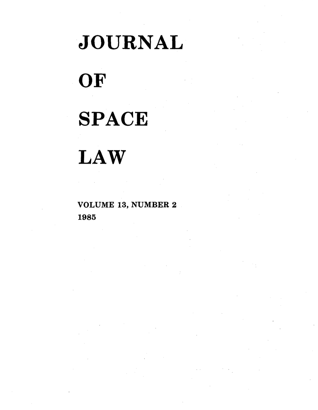 Of Space Law