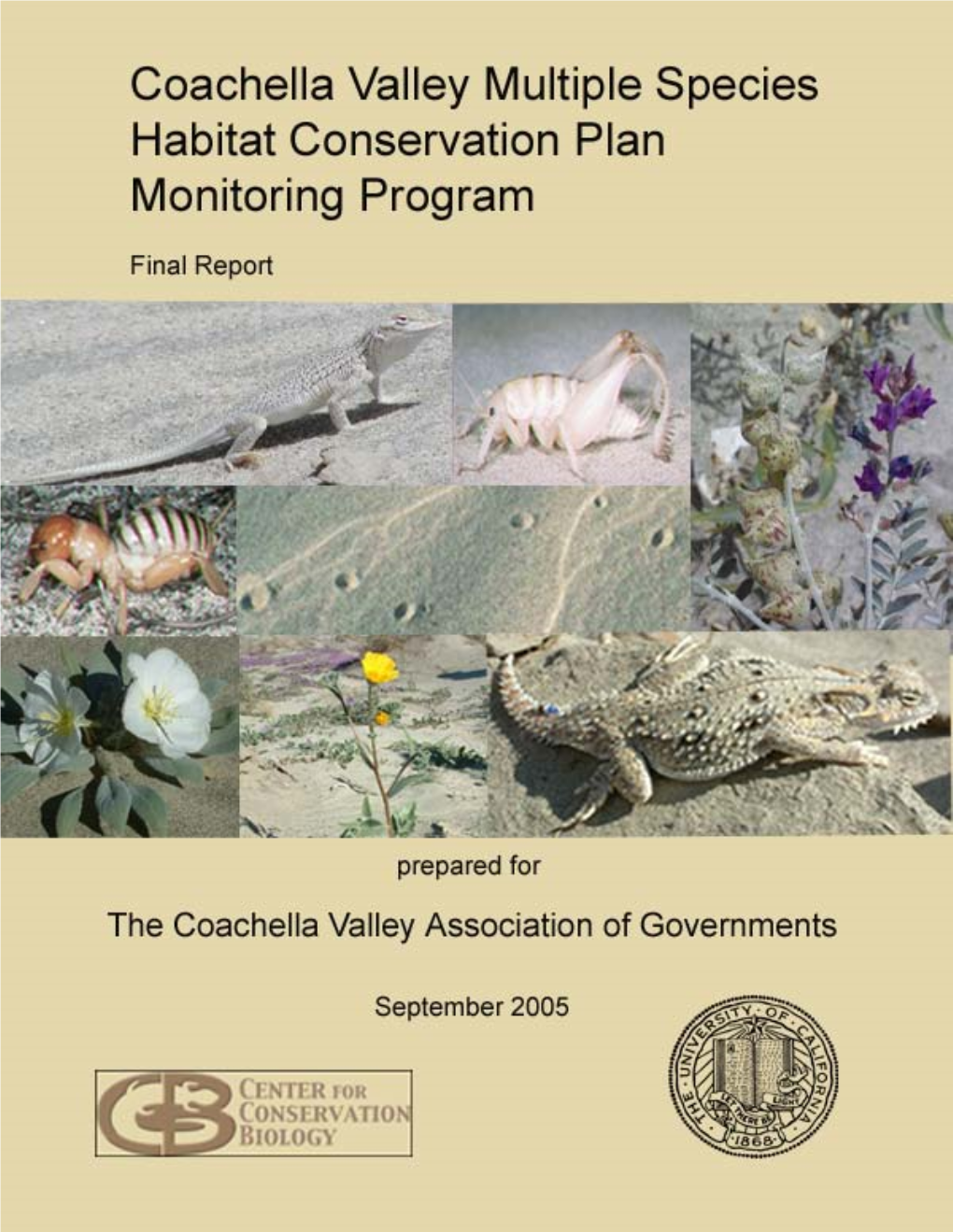 Coachella Valley Multiple Species Habitat Conservation Plan Monitoring Program