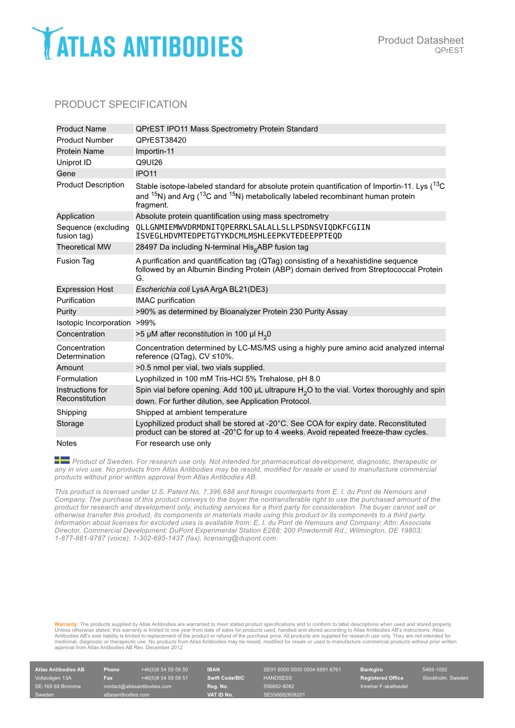 Product Datasheet Qprest