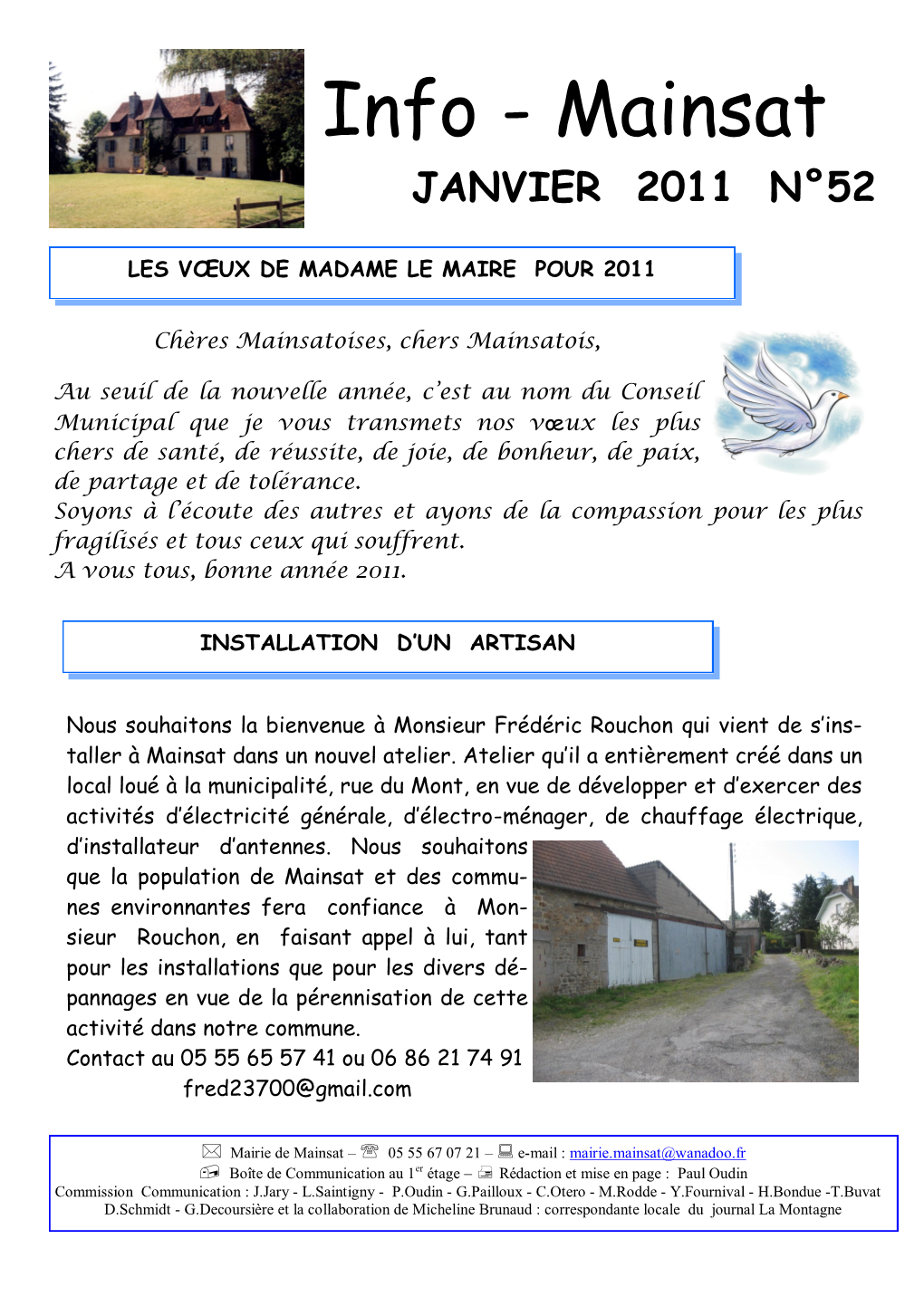 Info - Mainsat JANVIER 2011 N°52