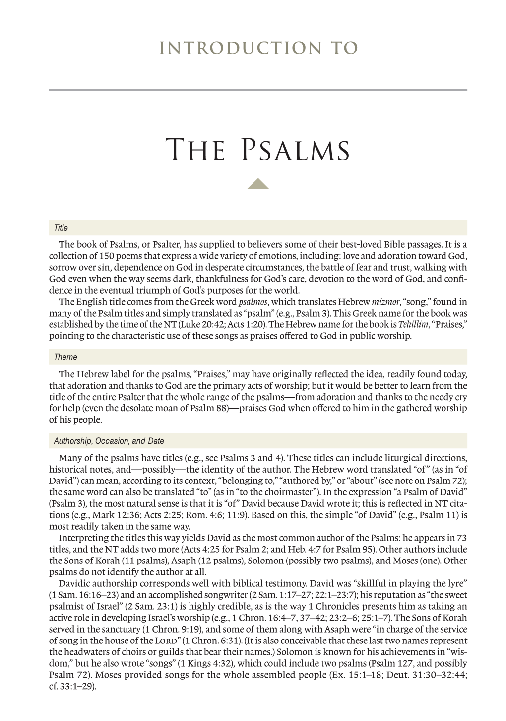 Introduction to the Psalms 936