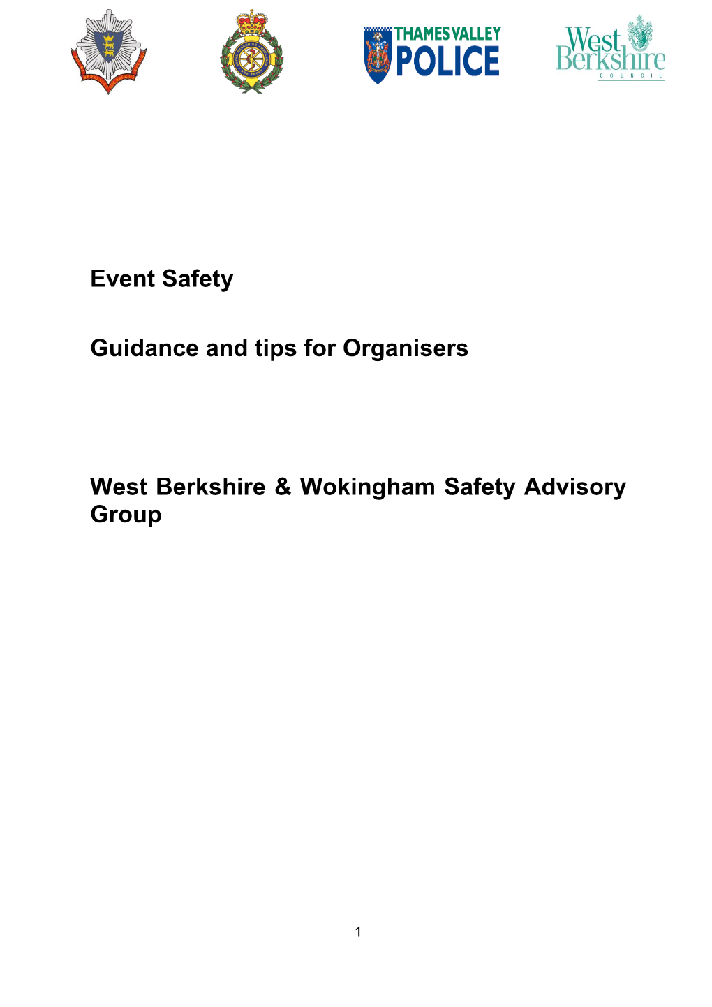 Event Safety Guidance and Tips for Organisers West Berkshire