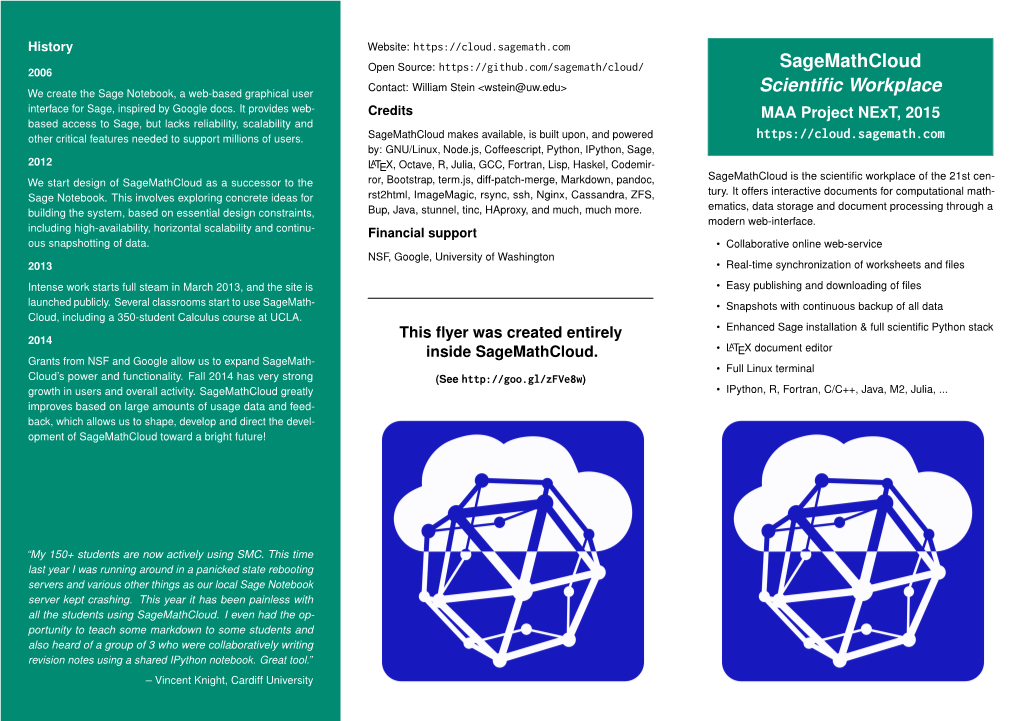 Sagemathcloud Scientific Workplace