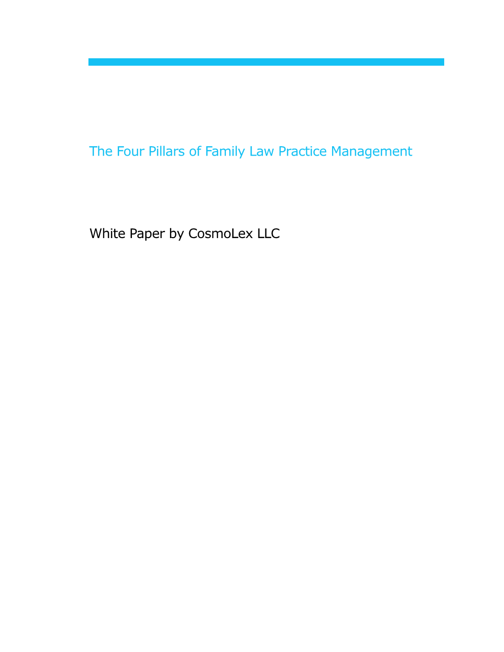 The Four Pillars of Family Law Practice Management White Paper