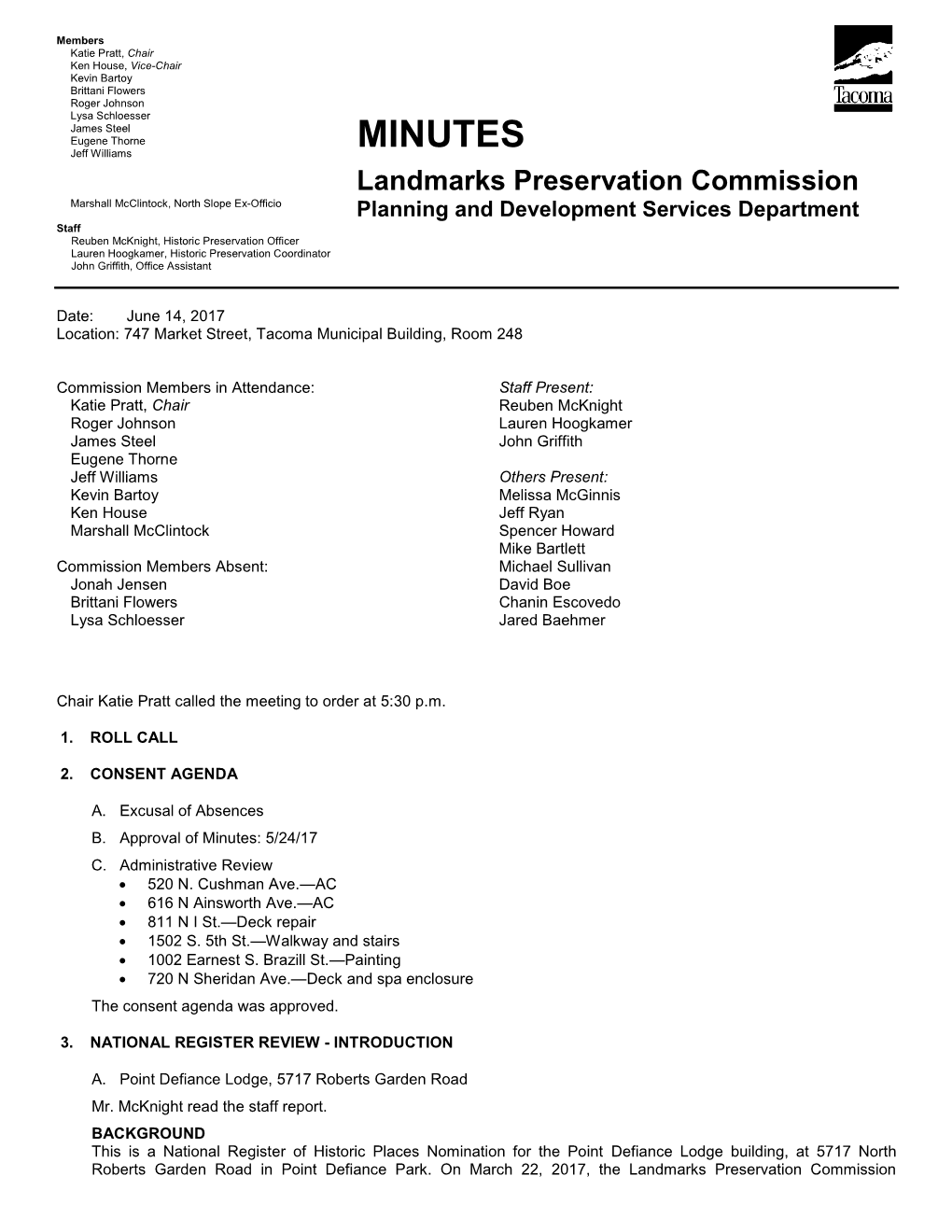 MINUTES Landmarks Preservation Commission