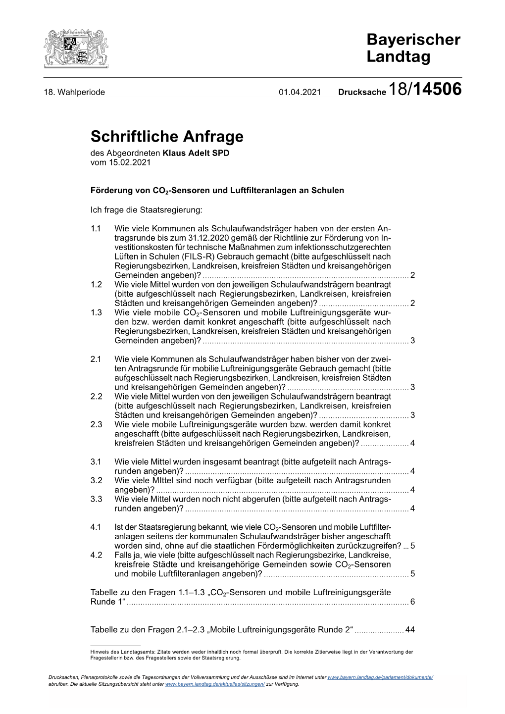 Drucksache Nr. 18/14506 Vom 01.04.2021