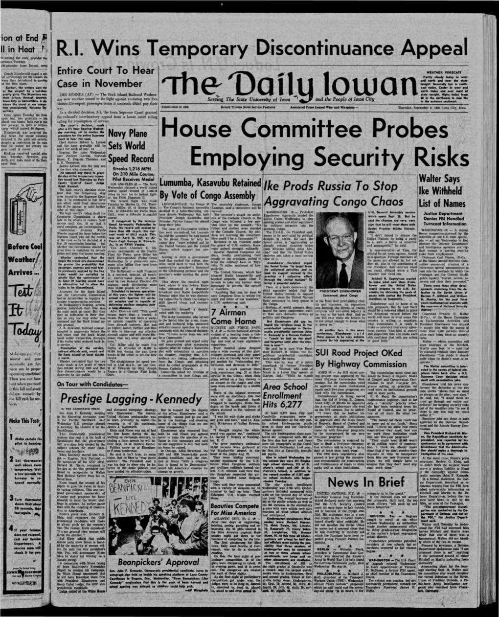 Daily Iowan (Iowa City, Iowa), 1960-09-08