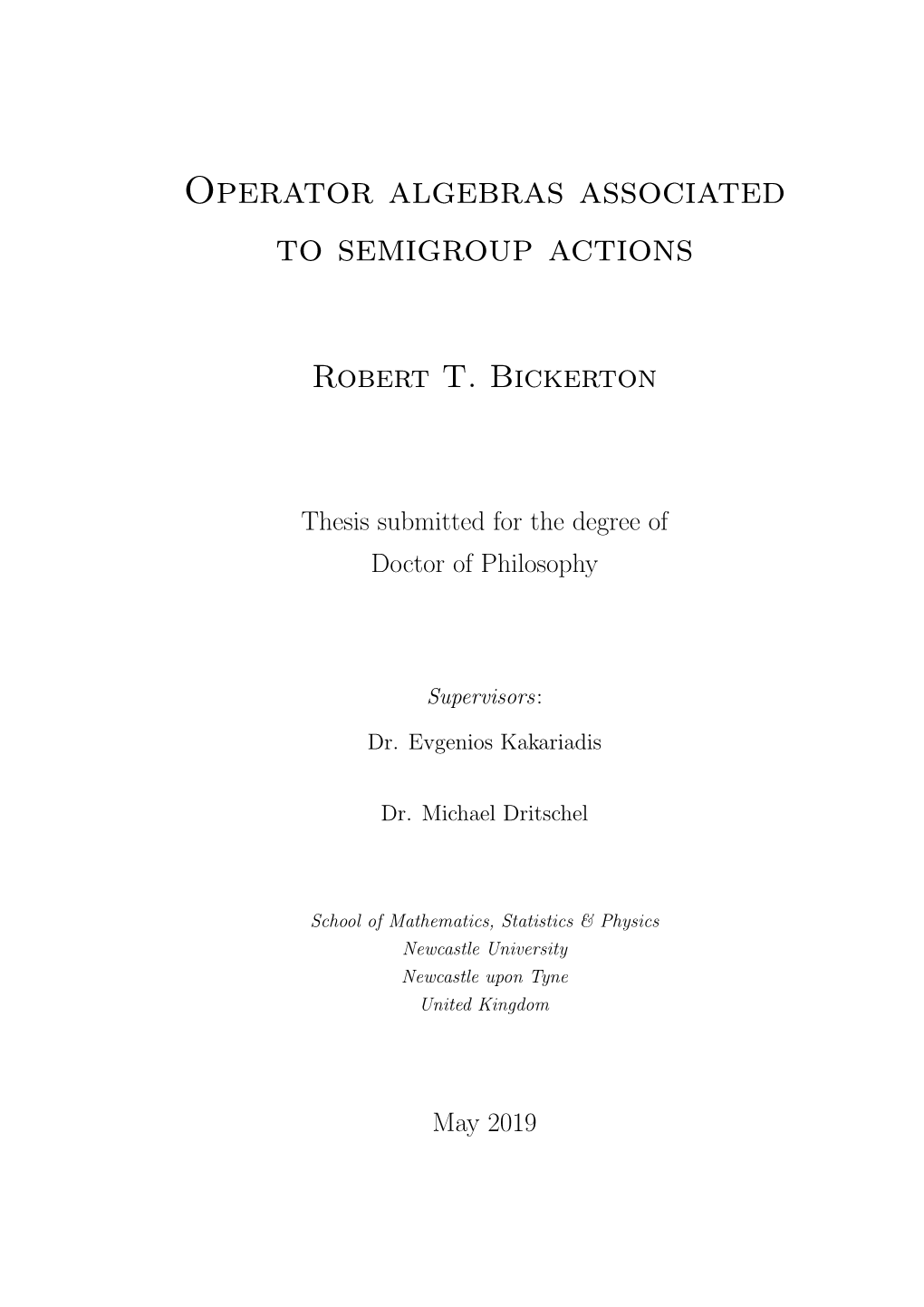 Operator Algebras Associated to Semigroup Actions