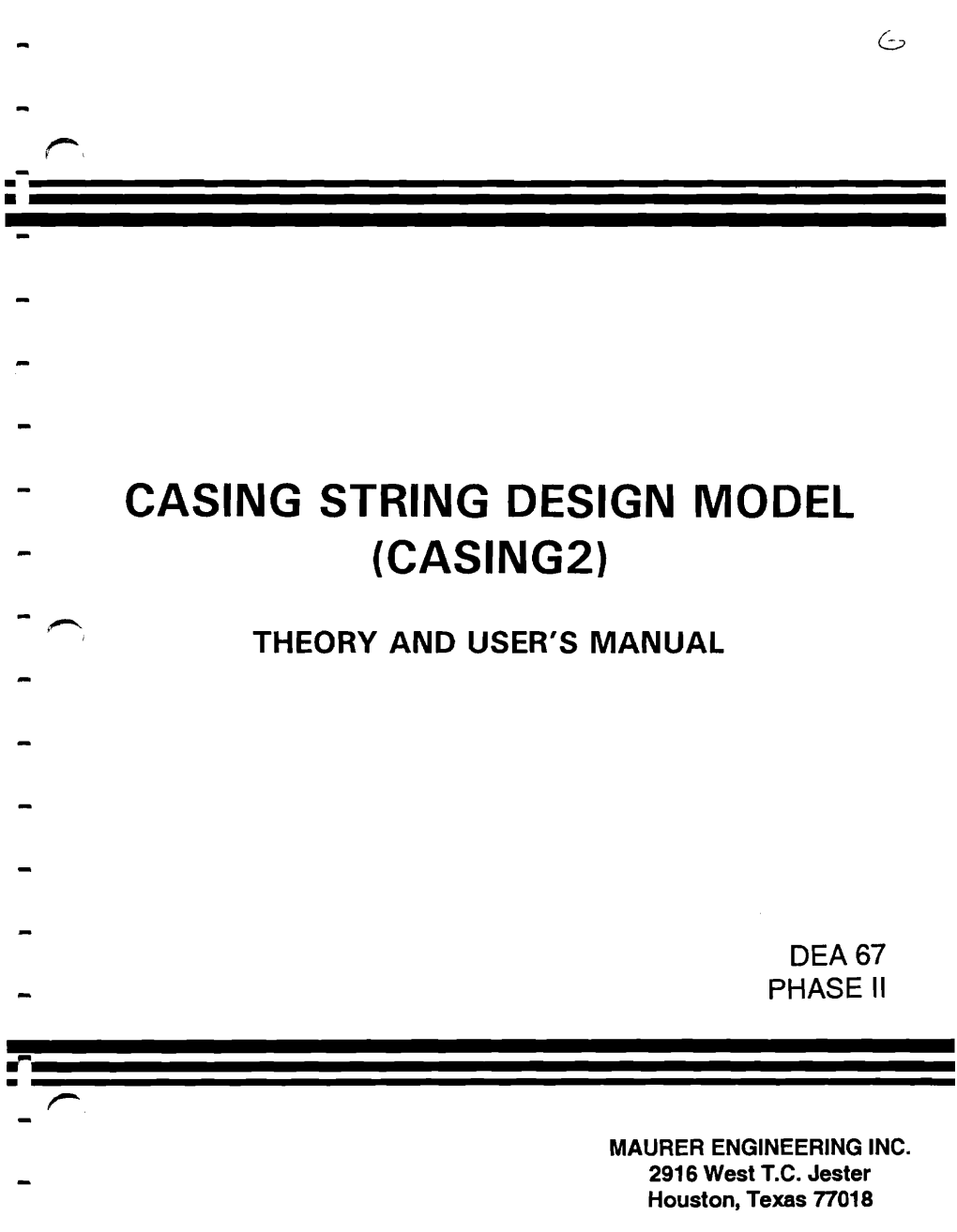 Casing String Desing Model 9 (Casing2)
