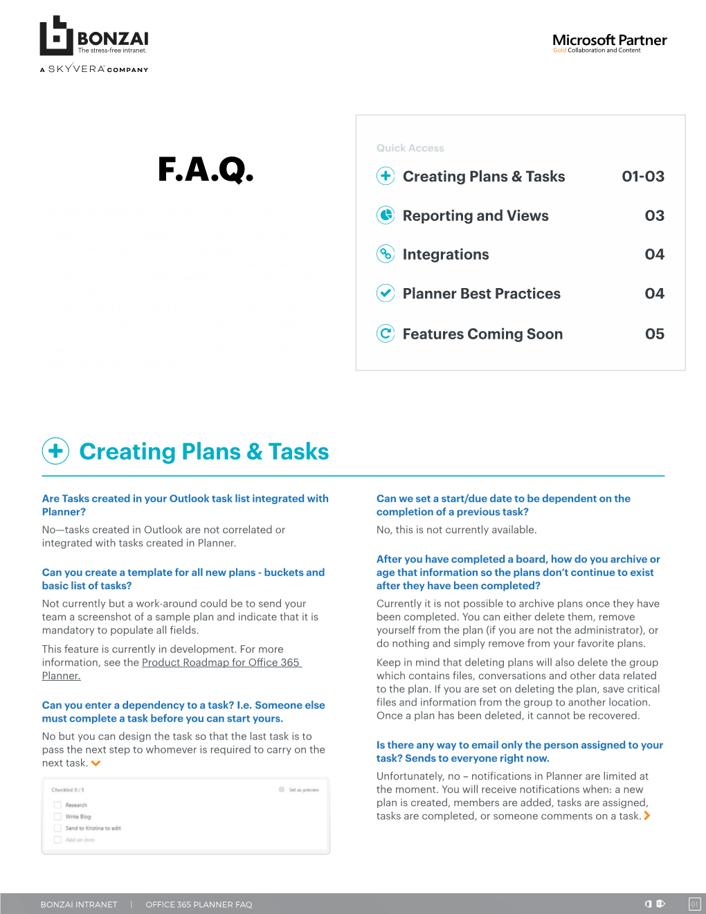 Office 365 Planner F.A.Q