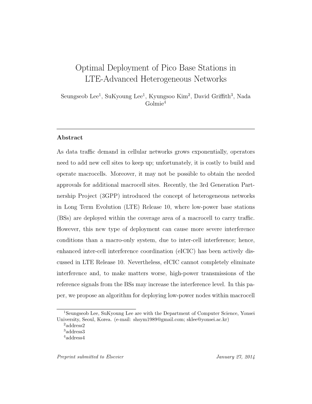 Optimal Deployment of Pico Base Stations in LTE-Advanced Heterogeneous Networks