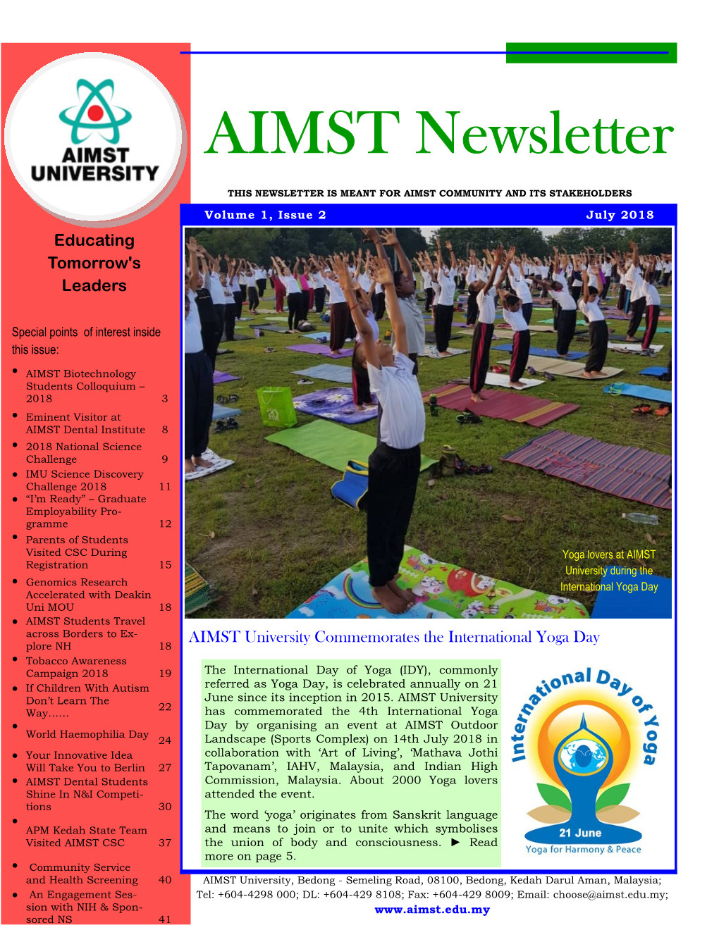 AIMST Newsletter