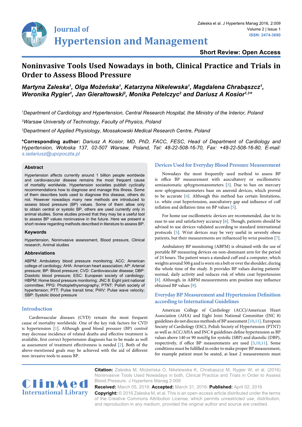 Noninvasive Tools Used Nowadays in Both, Clinical Practice and Trials in Order to Assess Blood Pressure