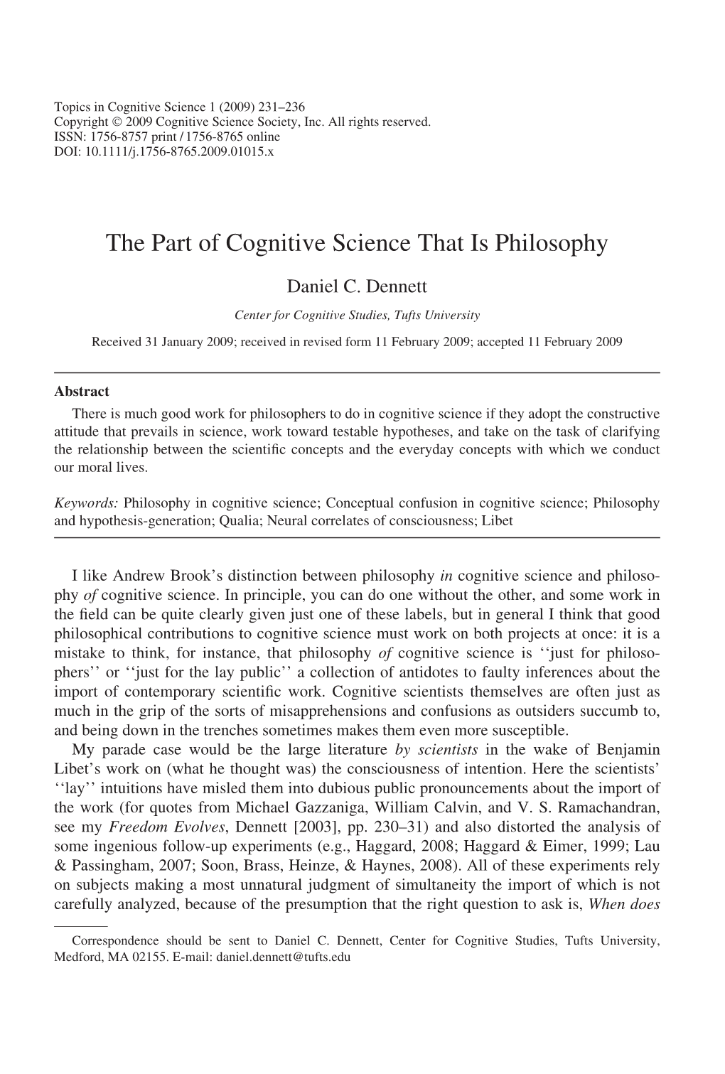 The Part of Cognitive Science That Is Philosophy