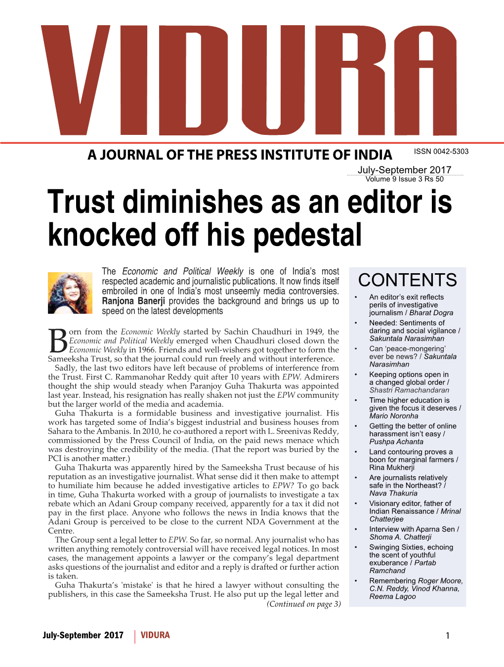 Trust Diminishes As an Editor Is Knocked Off His Pedestal