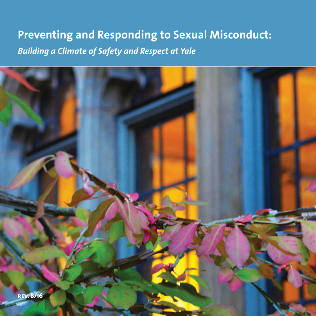 Preventing and Responding to Sexual Misconduct: Building a Climate of Safety and Respect at Yale