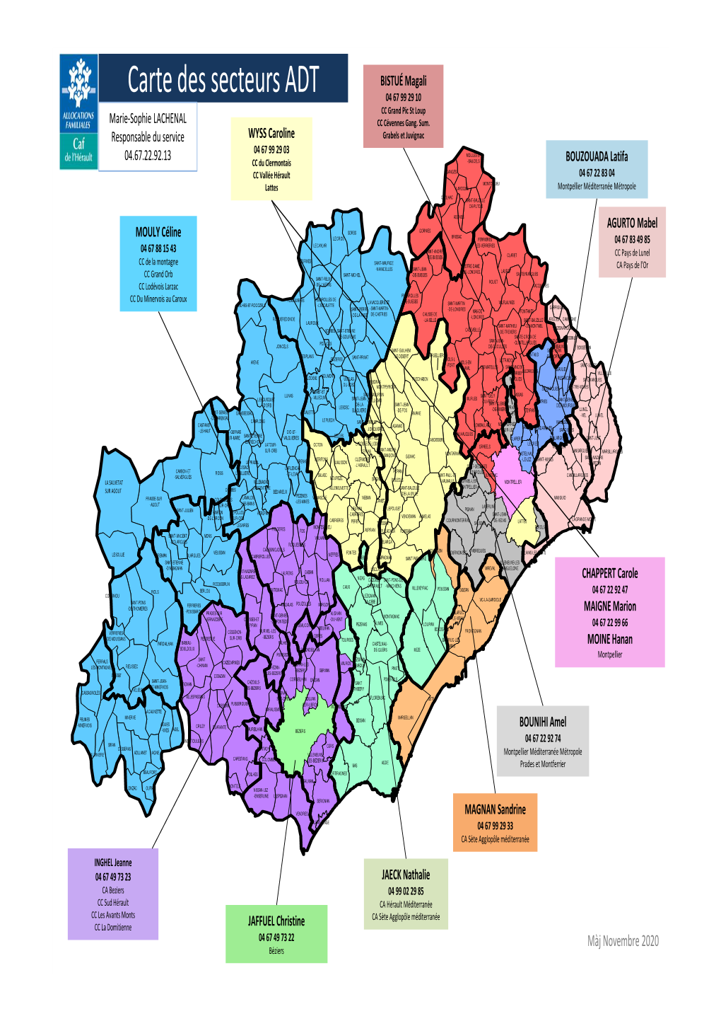 Carte Des Secteurs ADT – Novembre 2020