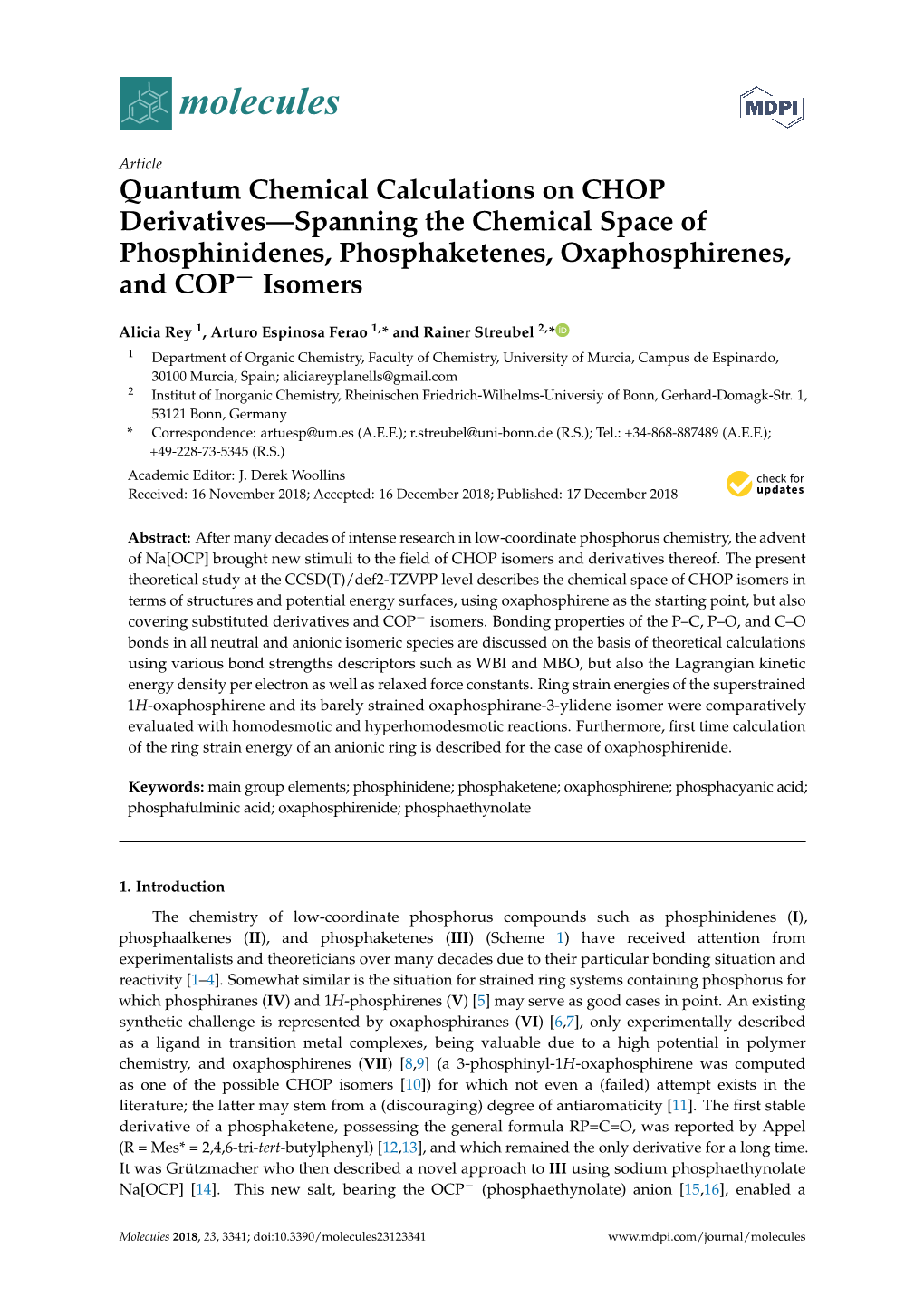 Quantum Chemical Calculations on CHOP Derivatives—Spanning the Chemical Space of Phosphinidenes, Phosphaketenes, Oxaphosphirenes, and COP− Isomers