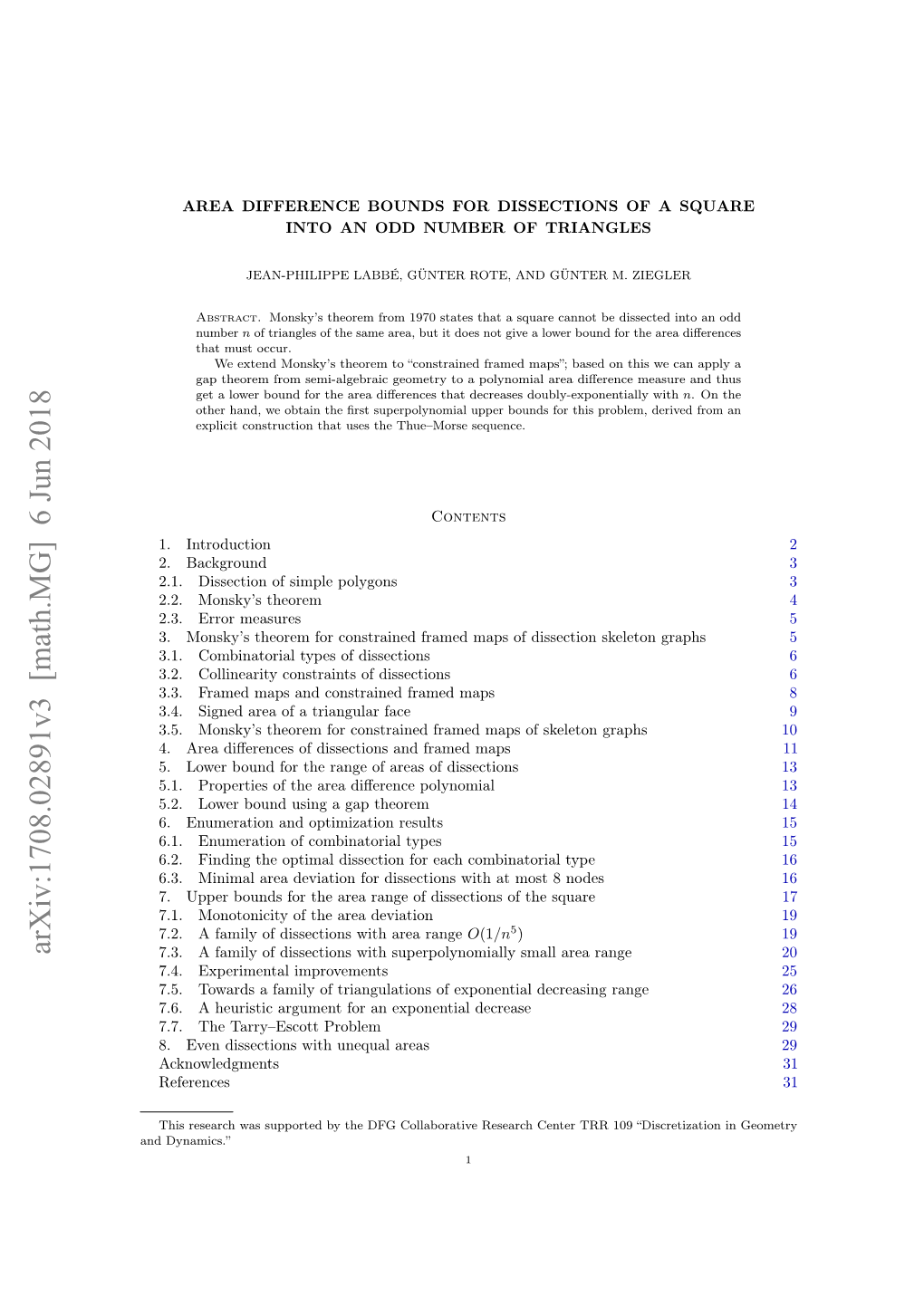 Arxiv:1708.02891V3 [Math.MG] 6 Jun 2018 7.3