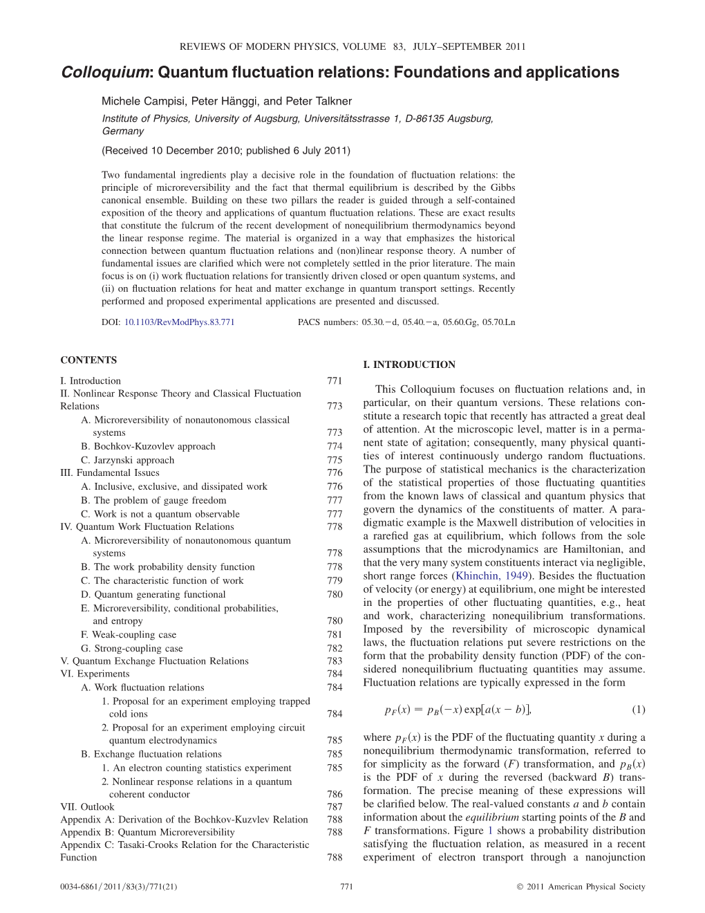 Colloquium: Quantum Fluctuation Relations