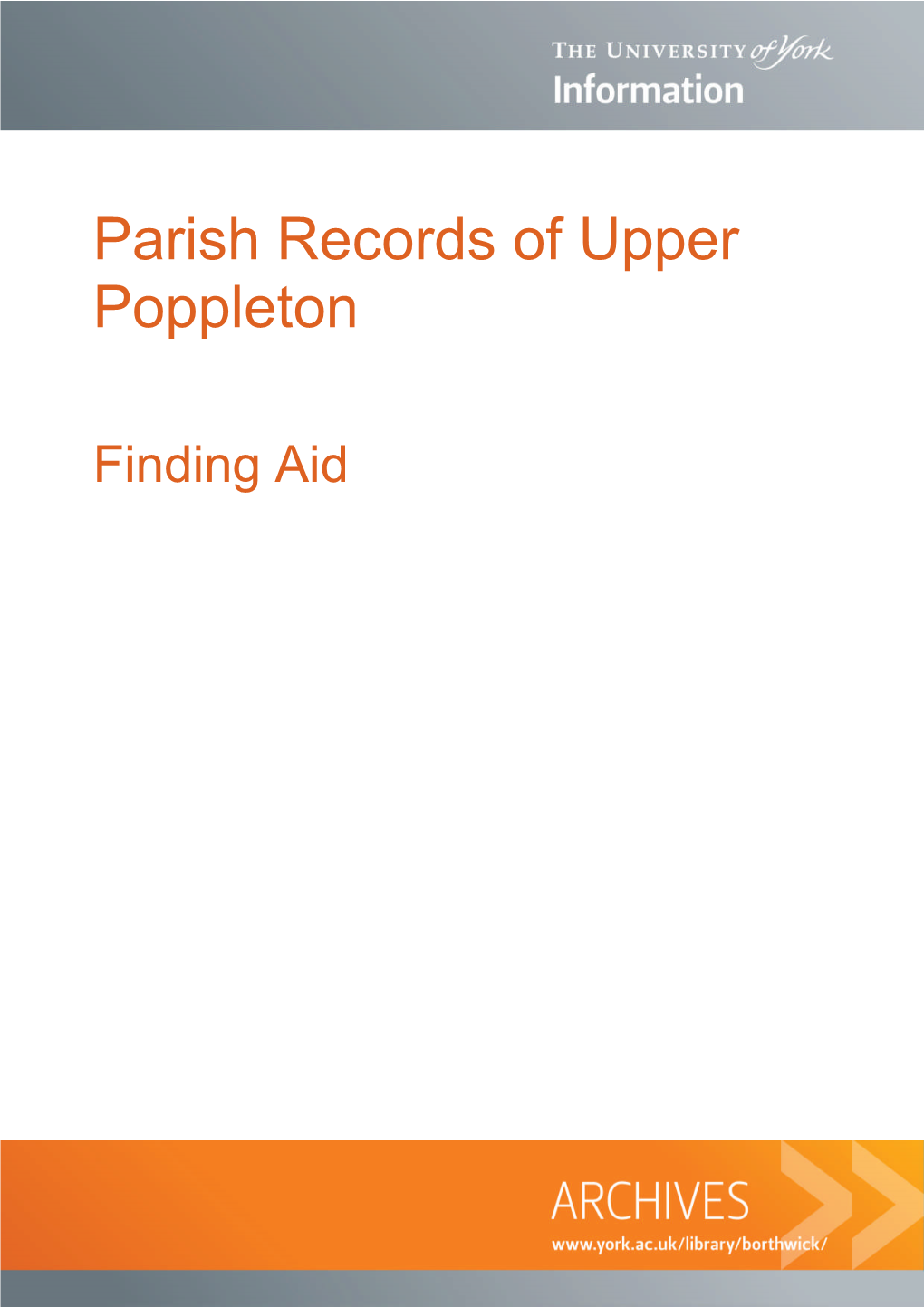 Parish Records of Upper Poppleton