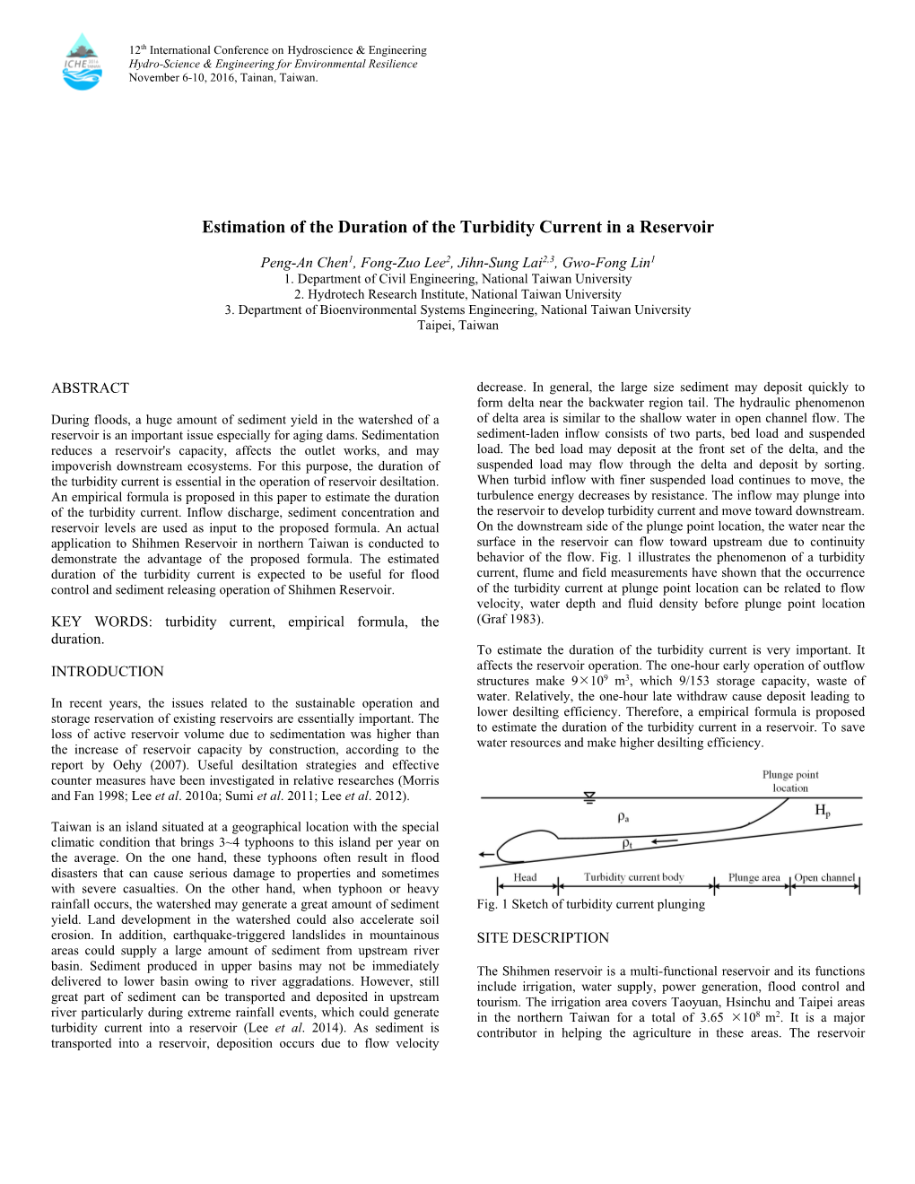 Estimation of the Duration of the Turbidity Current in a Reservoir