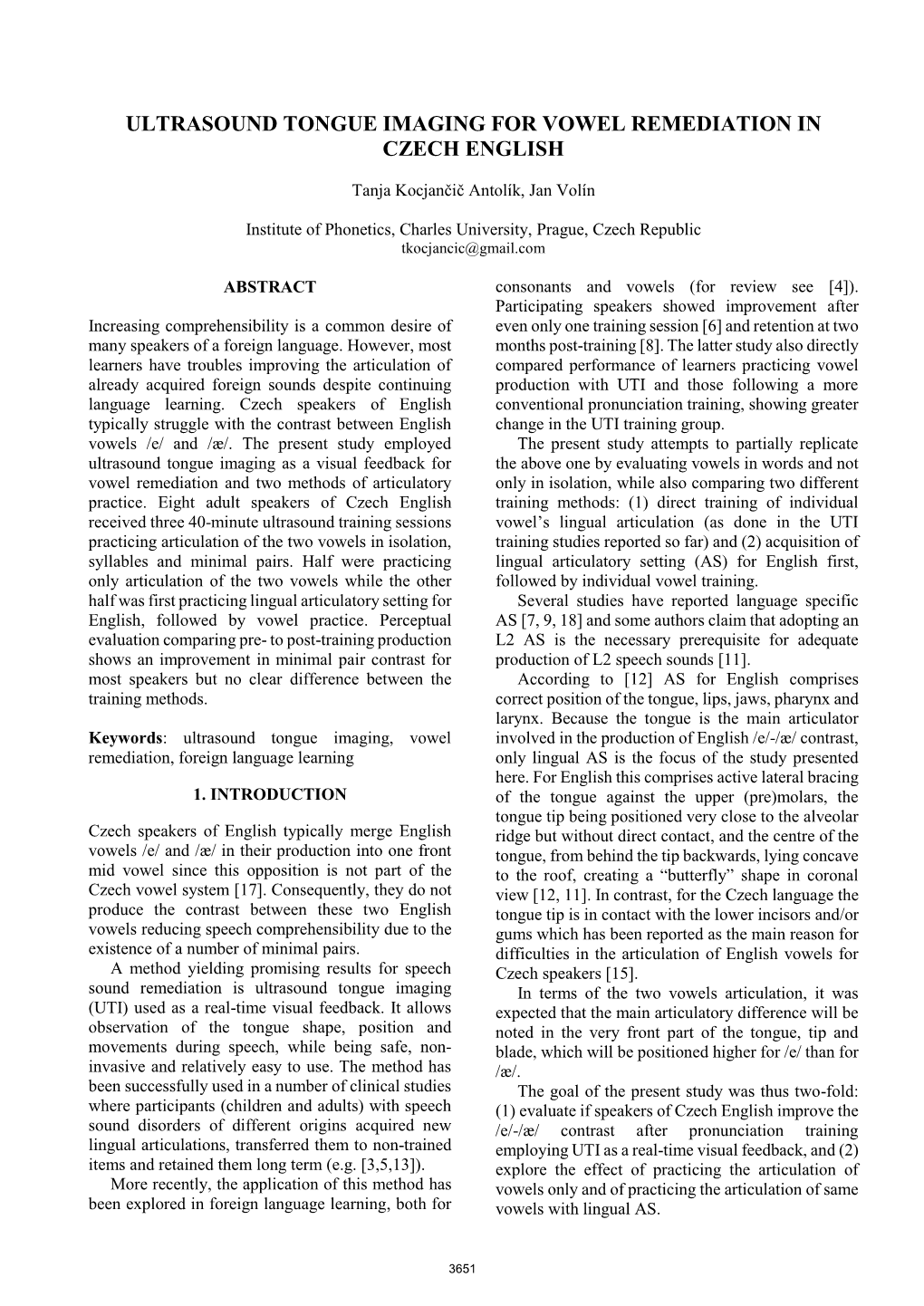 Ultrasound Tongue Imaging for Vowel Remediation in Czech English