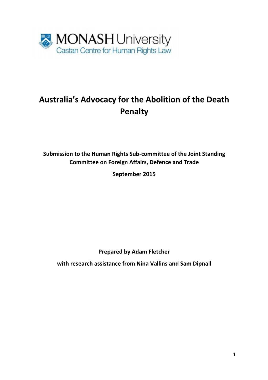 Australia's Advocacy for the Abolition of the Death Penalty