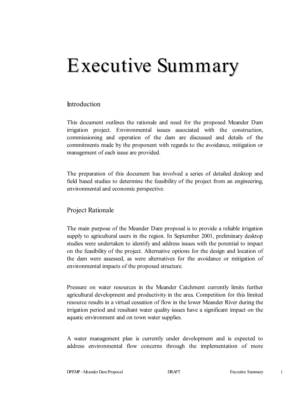 Executive Summary Eexxeeccuuttiivvee Ssuummmmaarryy