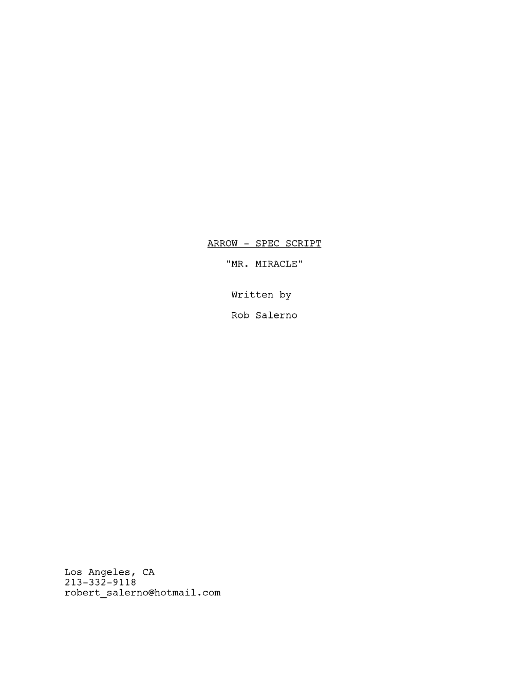 Arrow Spec Script