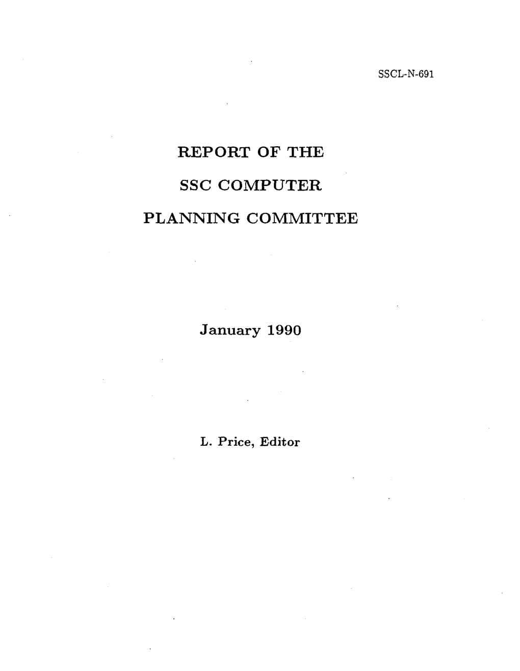 Report of the Ssc Computer Planning Committee