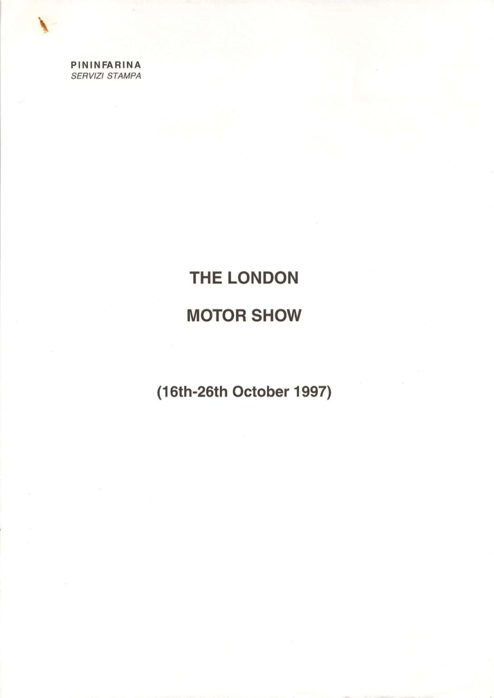 London Motor Show October 1997