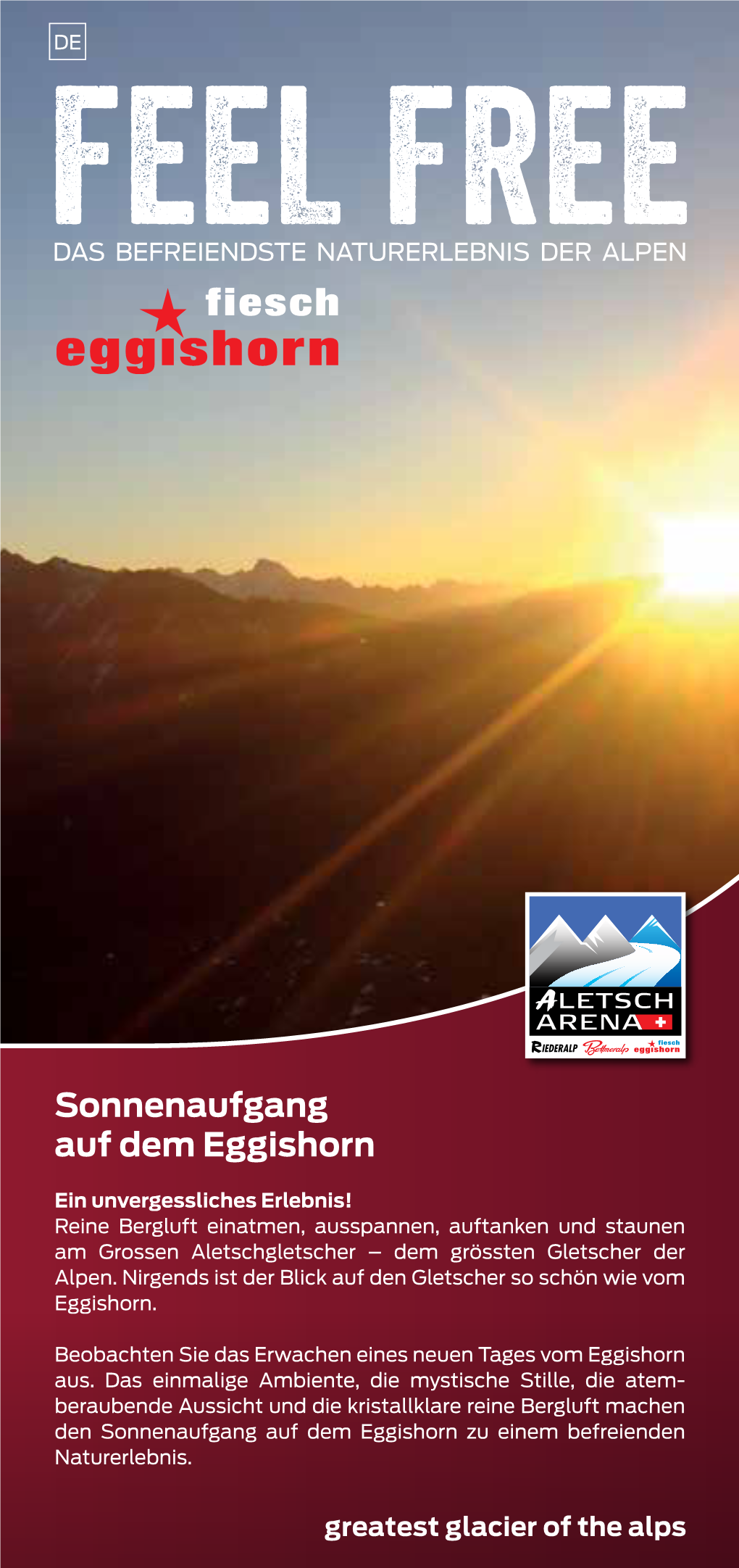 Sonnenaufgang Auf Dem Eggishorn