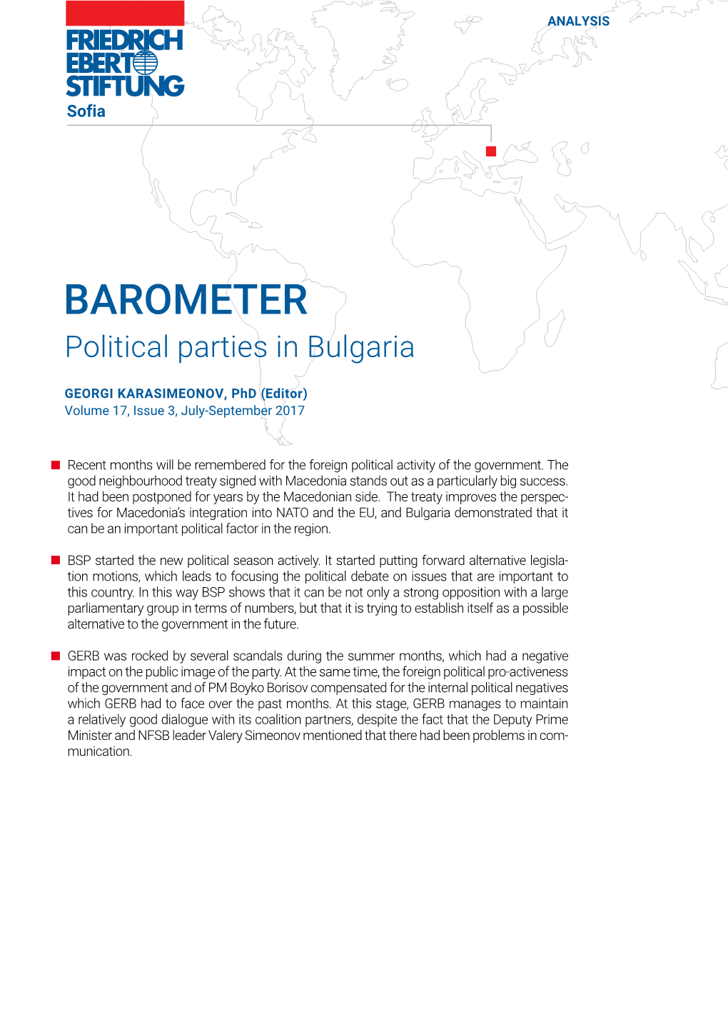 BAROMETER Political Parties in Bulgaria