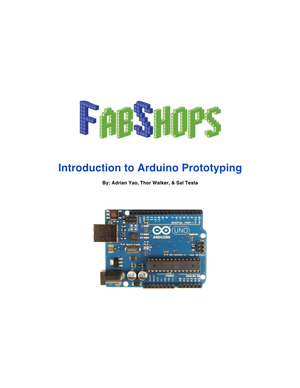 Introduction to Arduino Prototyping Tutorial Packet.Pdf