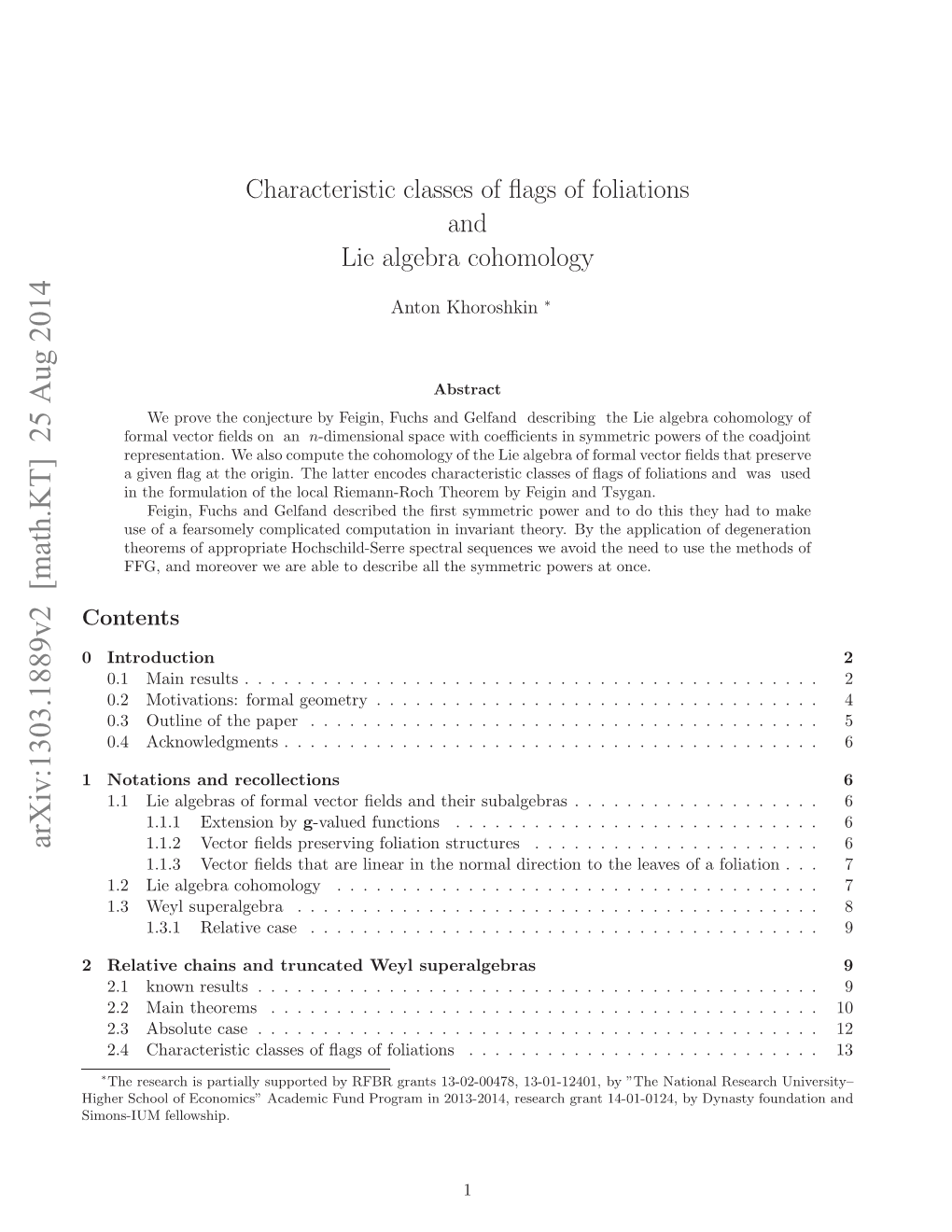 Characteristic Classes of Flags of Foliations and Lie Algebra