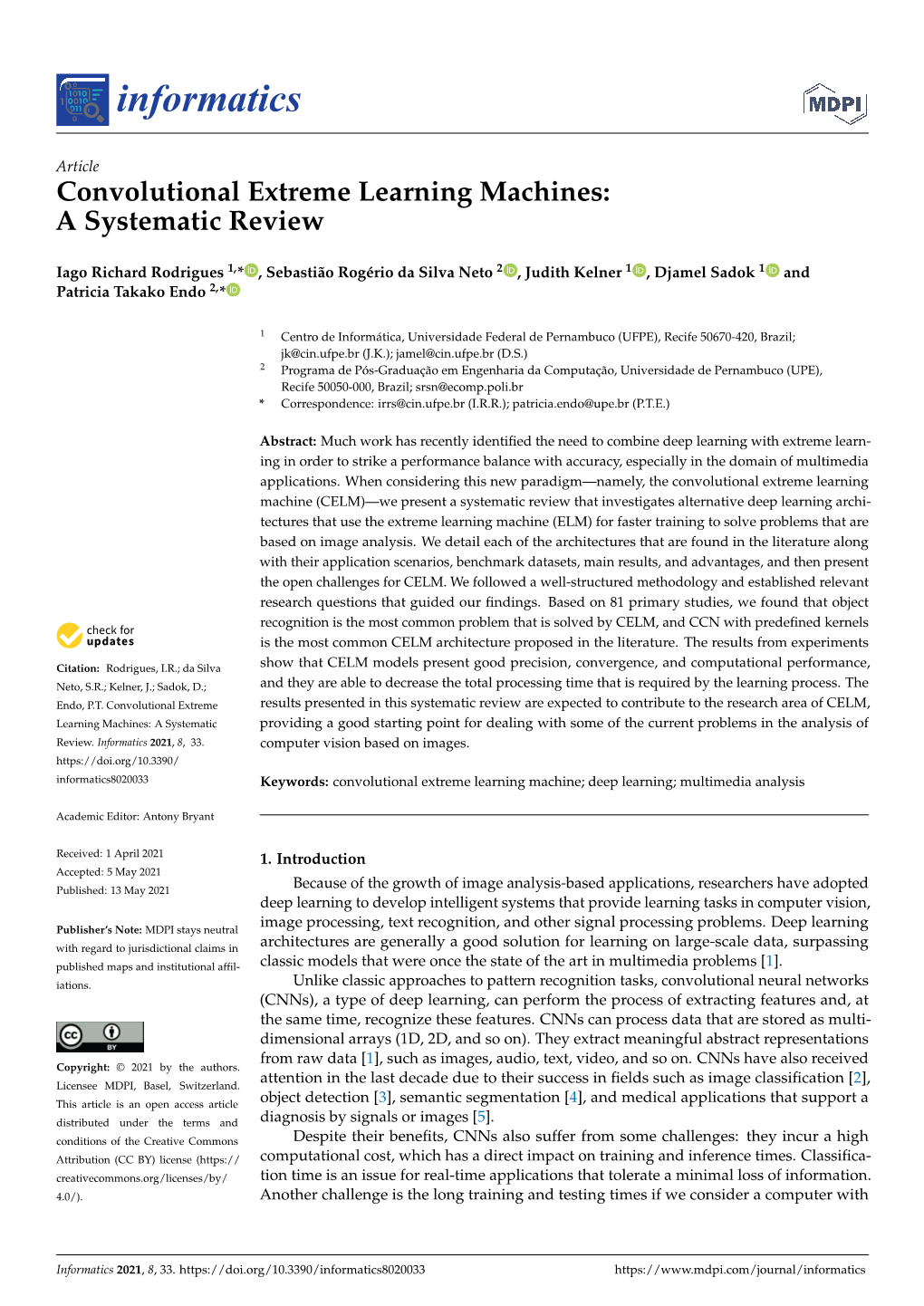 Convolutional Extreme Learning Machines: a Systematic Review