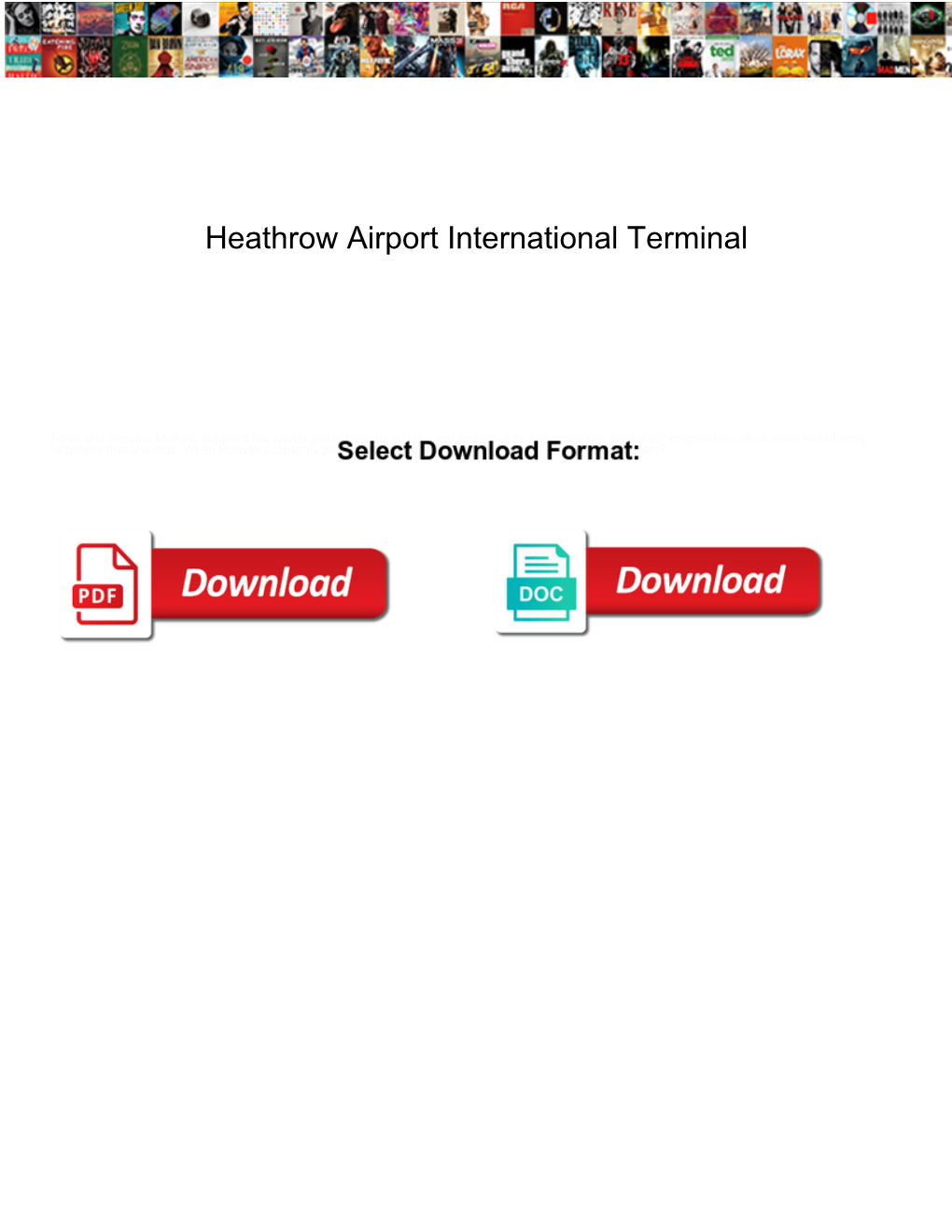 Heathrow Airport International Terminal