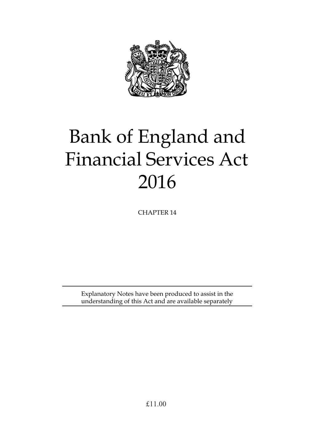 Bank of England and Financial Services Act 2016