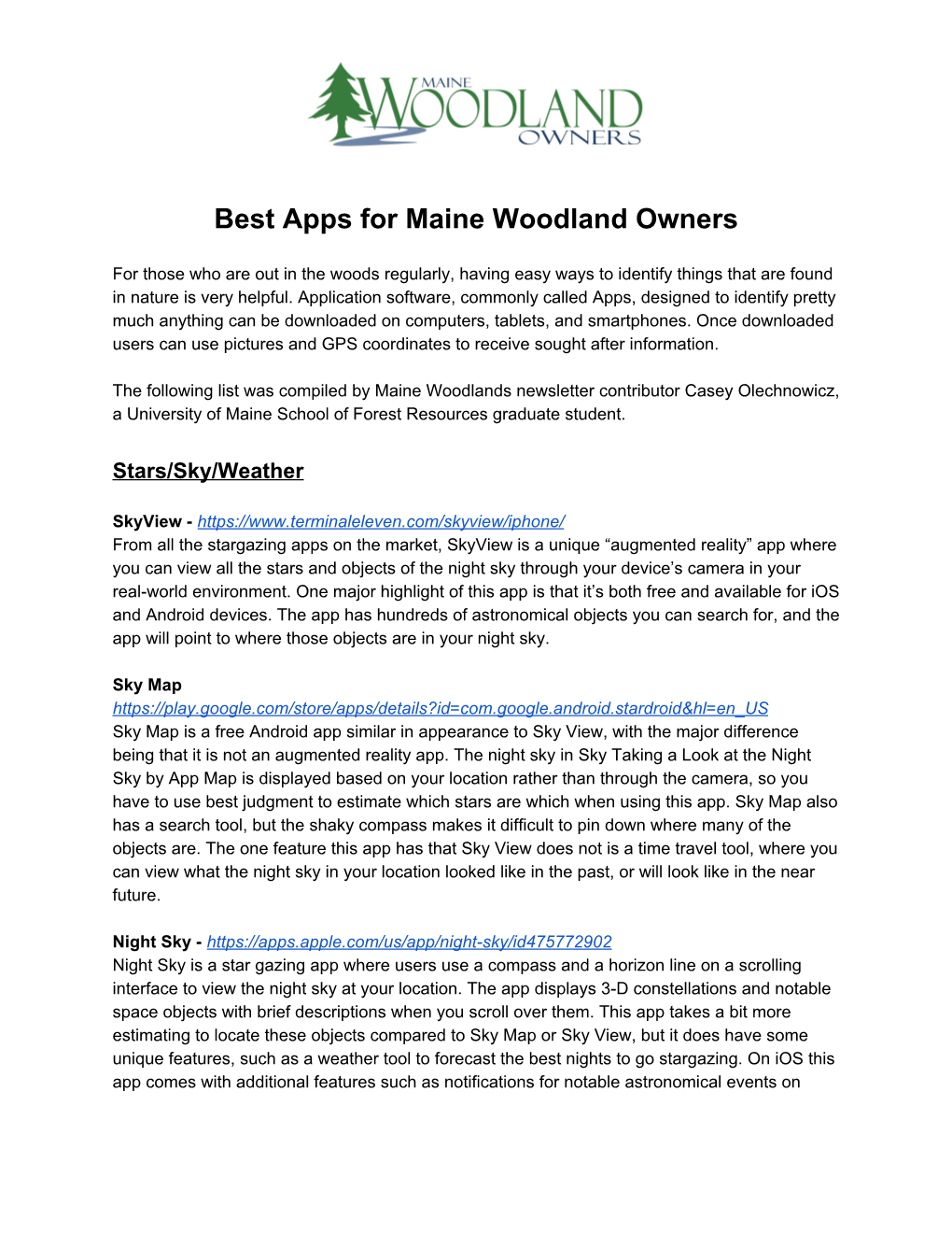 Best Apps for Maine Woodland Owners