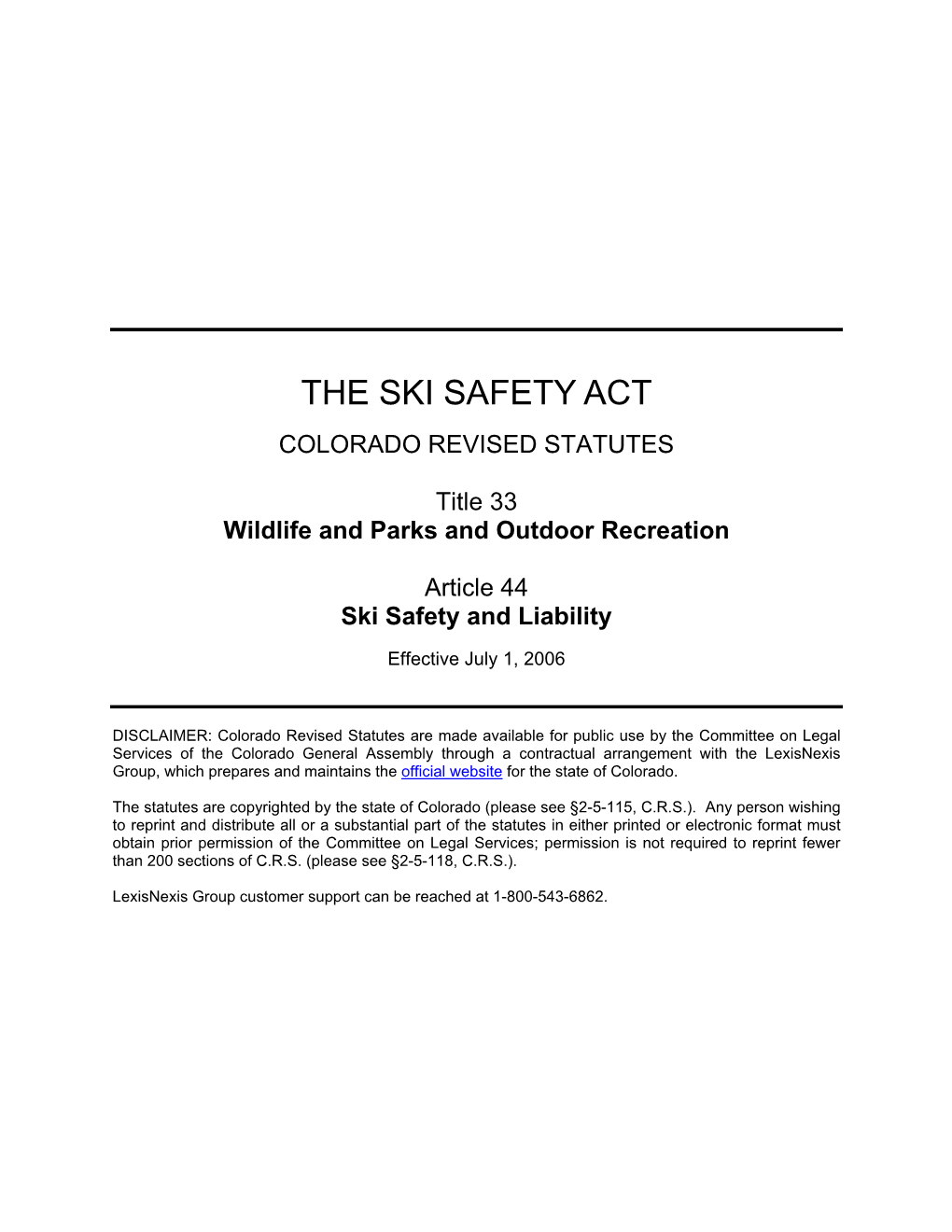 Ski Safety Act