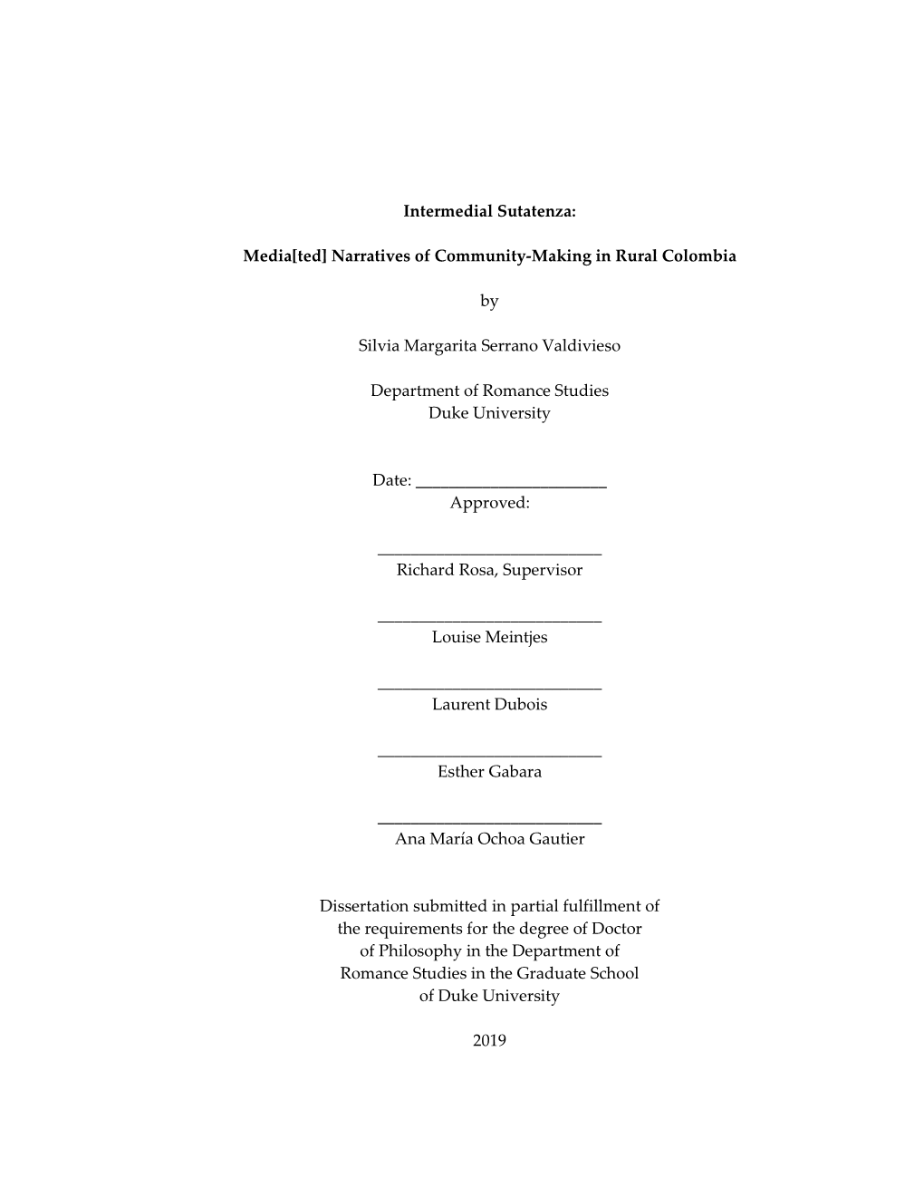 Duke University Dissertation Template