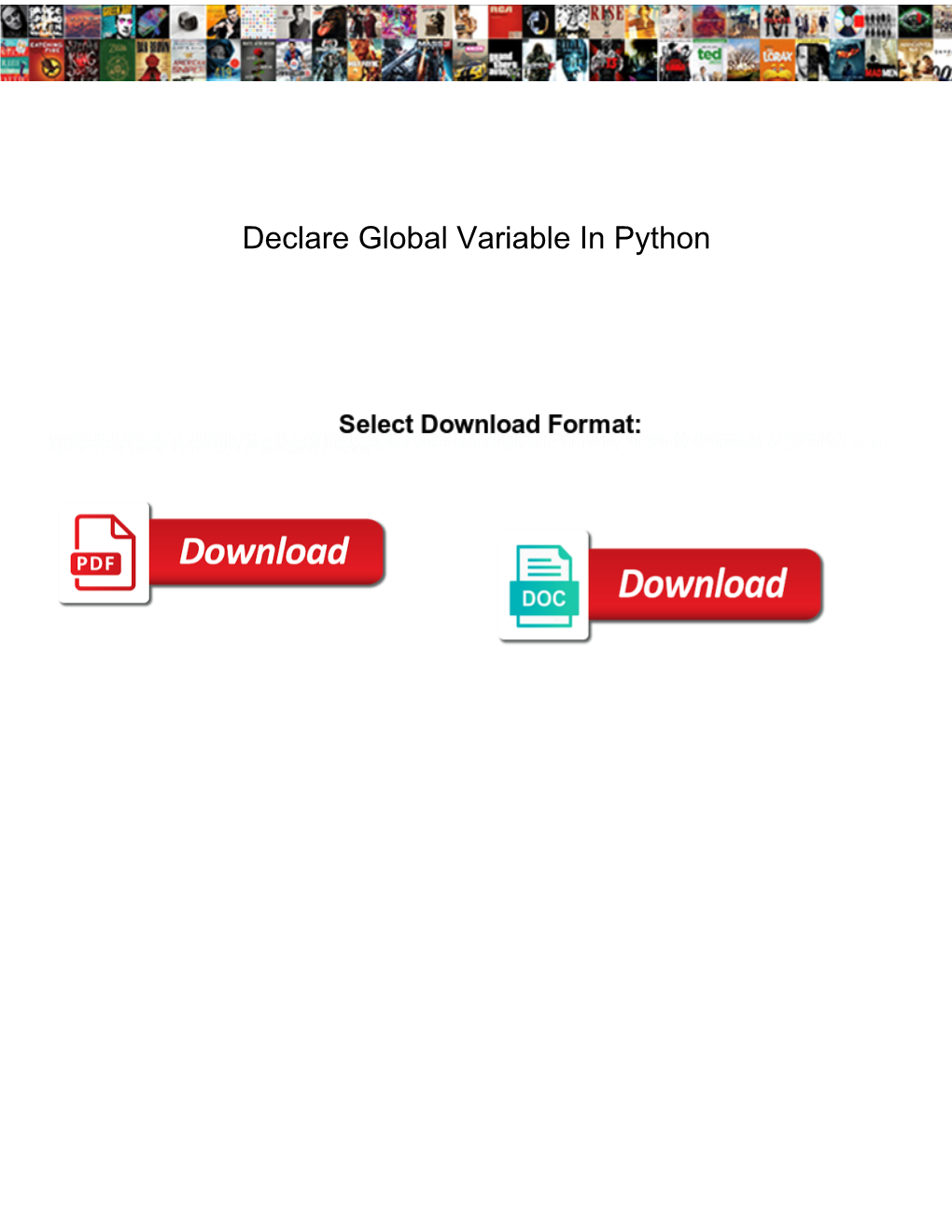 Declare Global Variable in Python