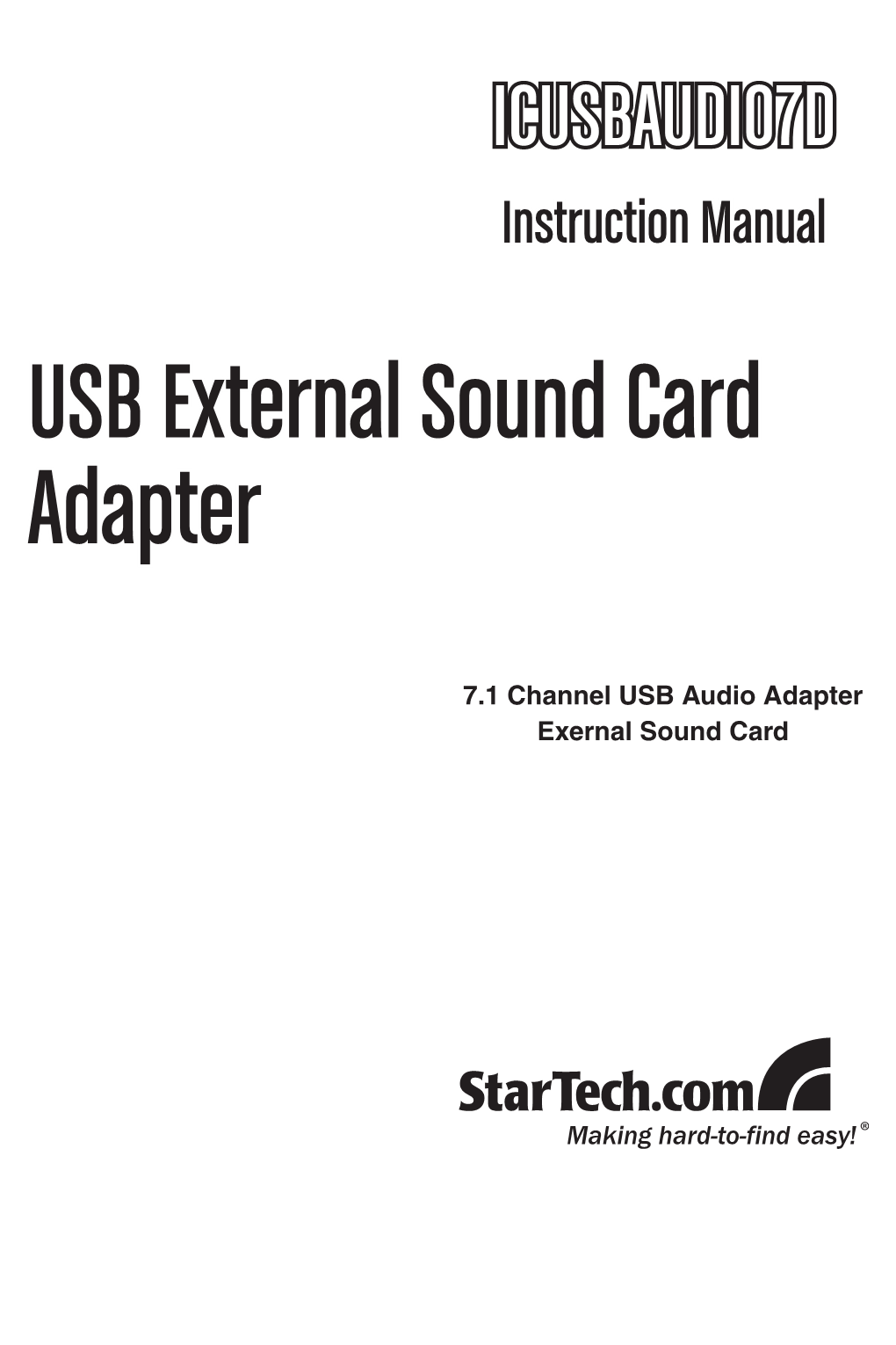 USB External Sound Card Adapter