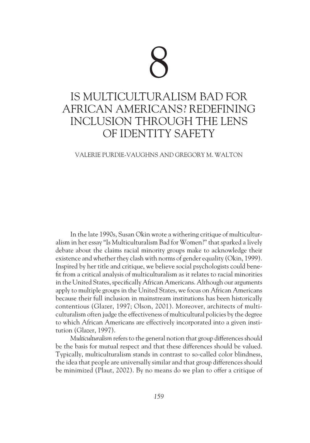 Is Multiculturalism Bad for African Americans? Redefining Inclusion Through the Lens of Identity Safety