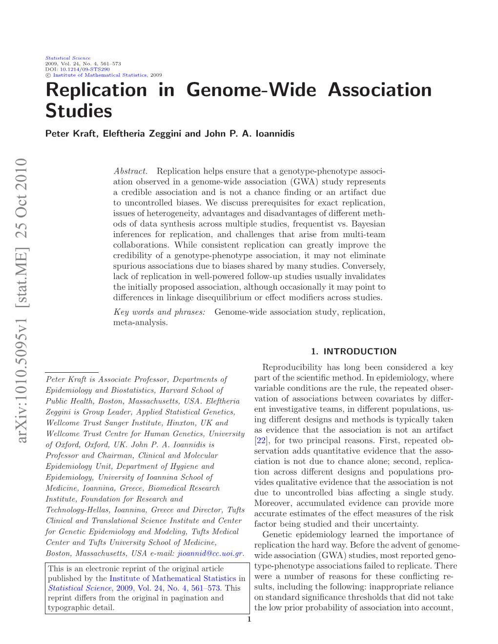 Replication in Genome-Wide Association Studies