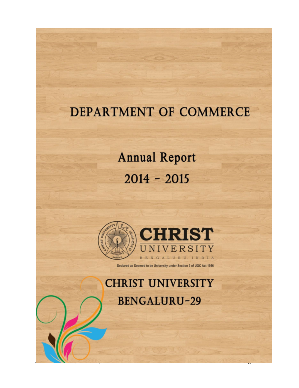 Department of Commerce Annual Report 2014-2015 Christ University
