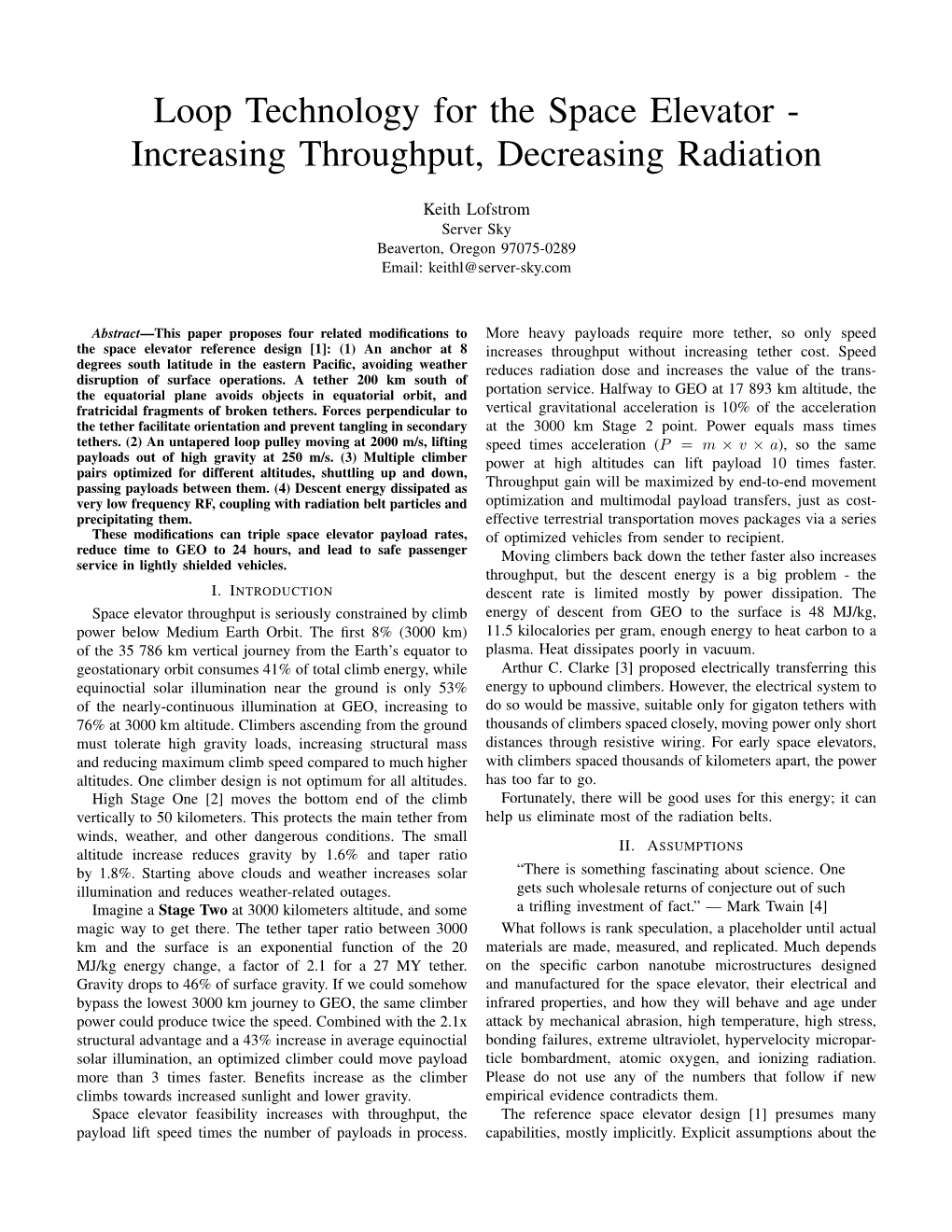 Loop Technology for the Space Elevator - Increasing Throughput, Decreasing Radiation