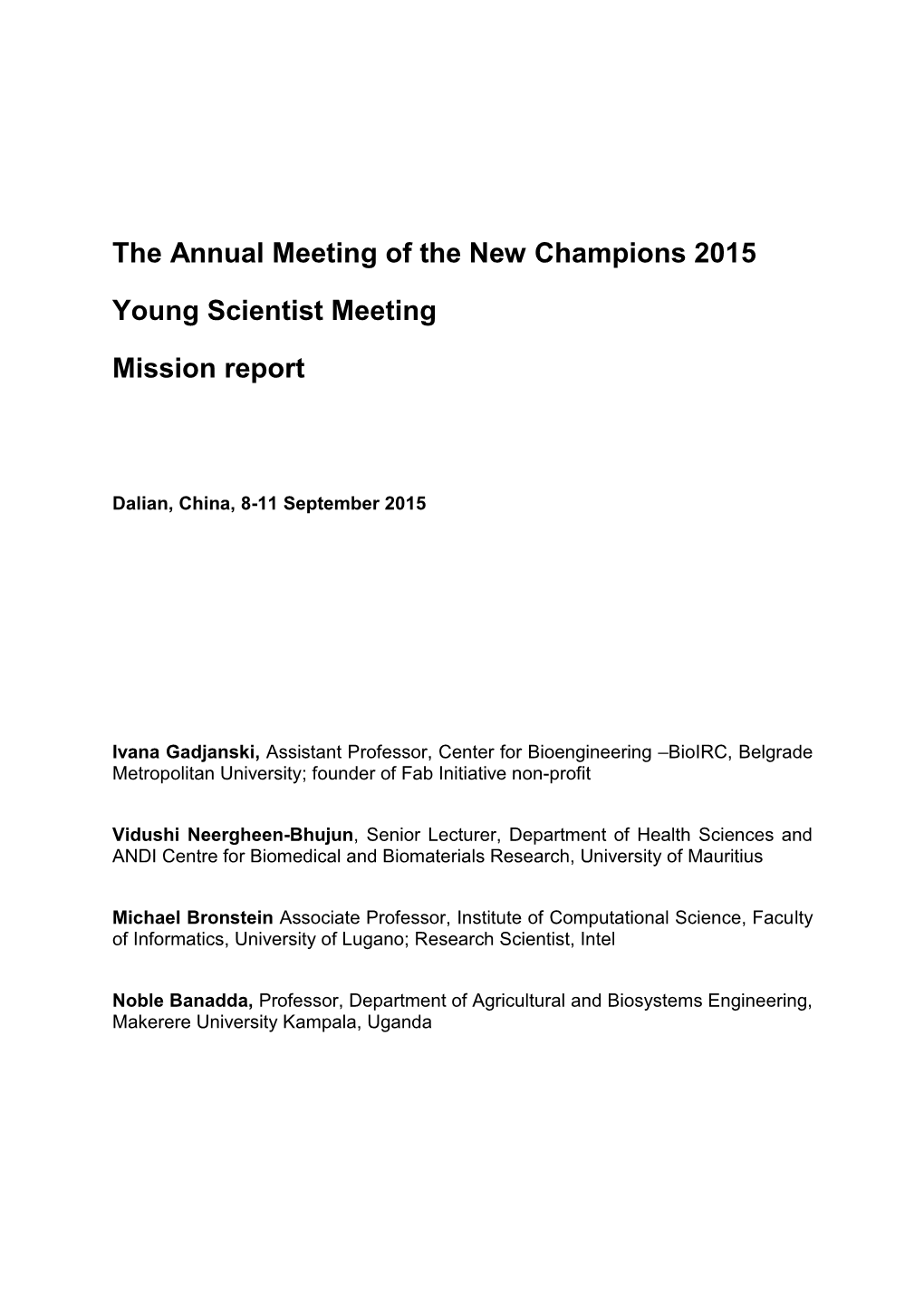 WEF New Champions 2015 Report