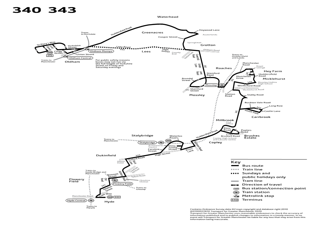 Bus Route Train Line Sundays and Public Holidays Only Tram Line